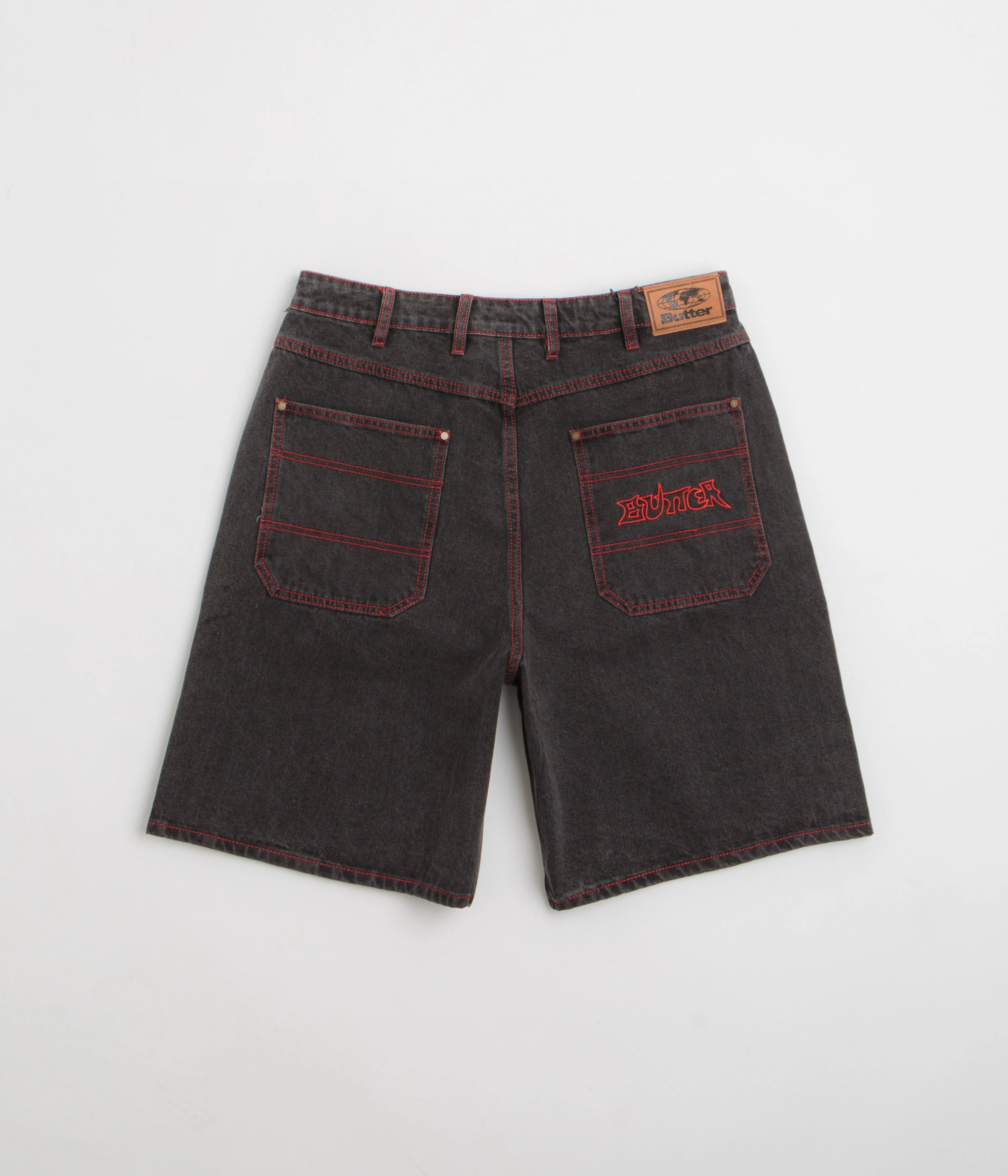 Butter Goods Encounter Denim Shorts - Tinted Washed Black floral shorts Effortless Fit