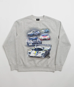 Lightweight Merino HUF Greddy Showcase Crewneck Sweatshirt - Heather Grey