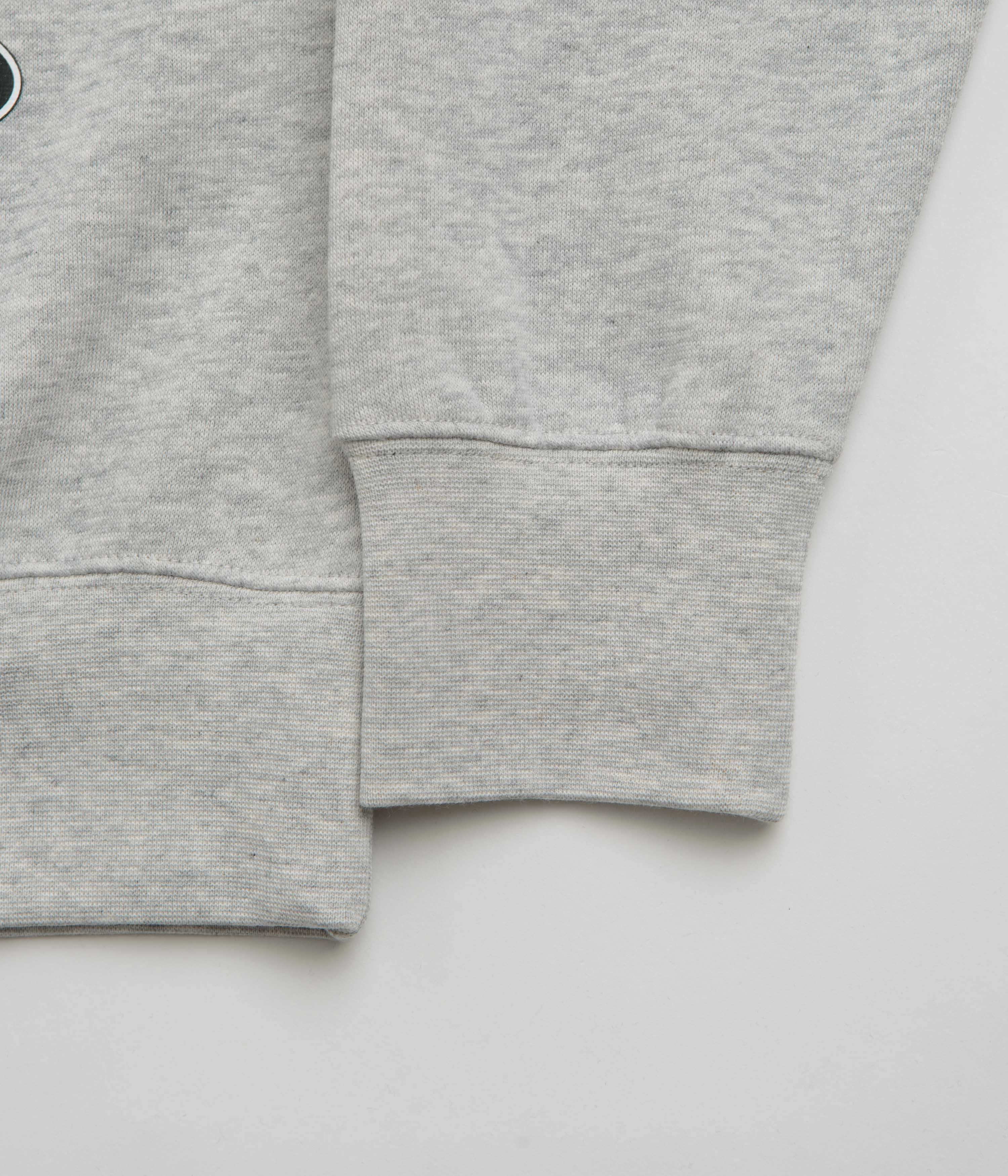 Timeless Fashion Layered Knit Style HUF Greddy Showcase Crewneck Sweatshirt - Heather Grey