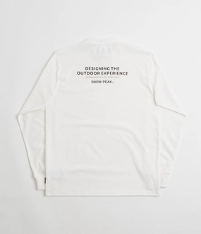Snow Peak Typography Long Sleeve T-Shirt - Off White Anti Pilling Treatment Fun and Comfortable