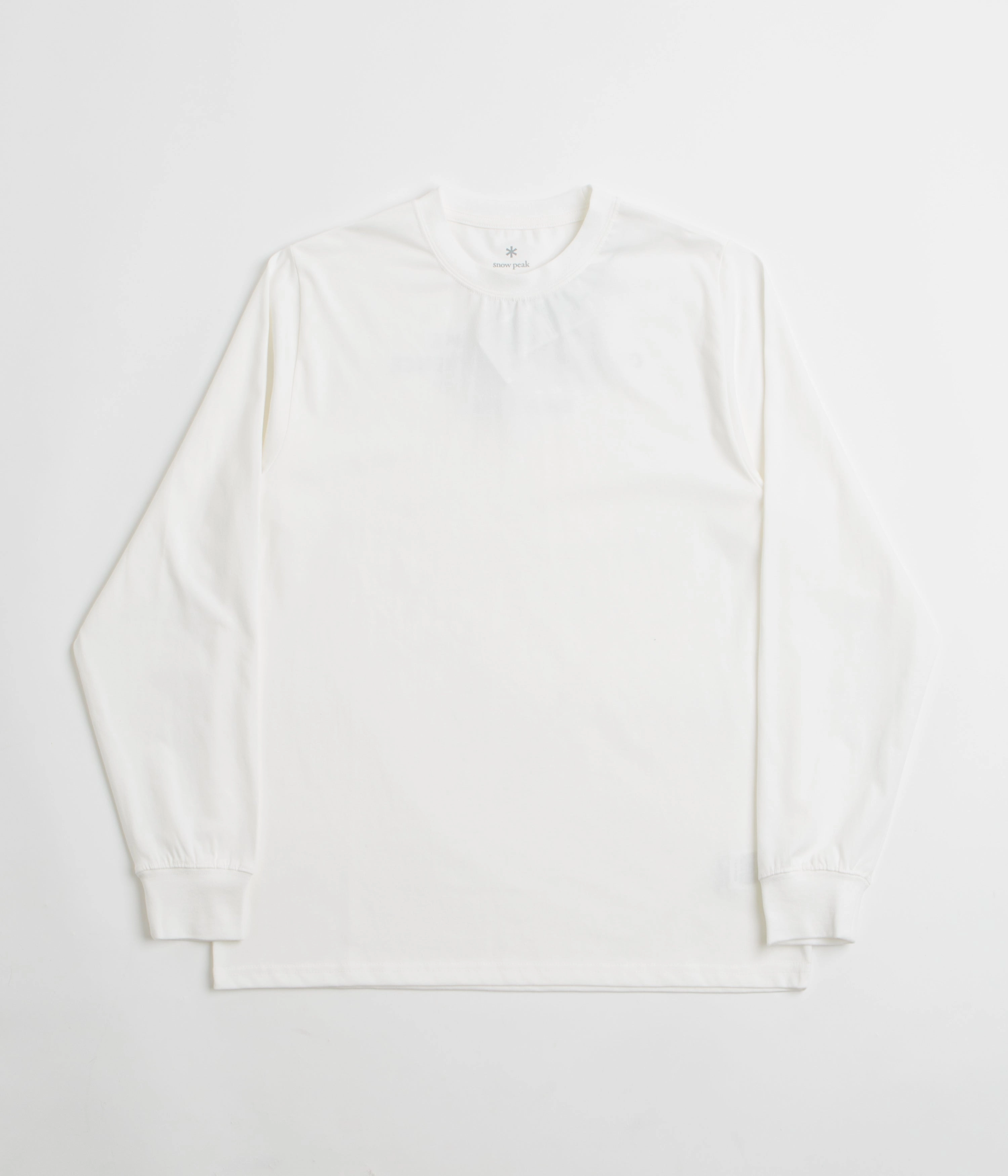 NonIrritating Fabric Snow Peak Typography Long Sleeve T-Shirt - Off White