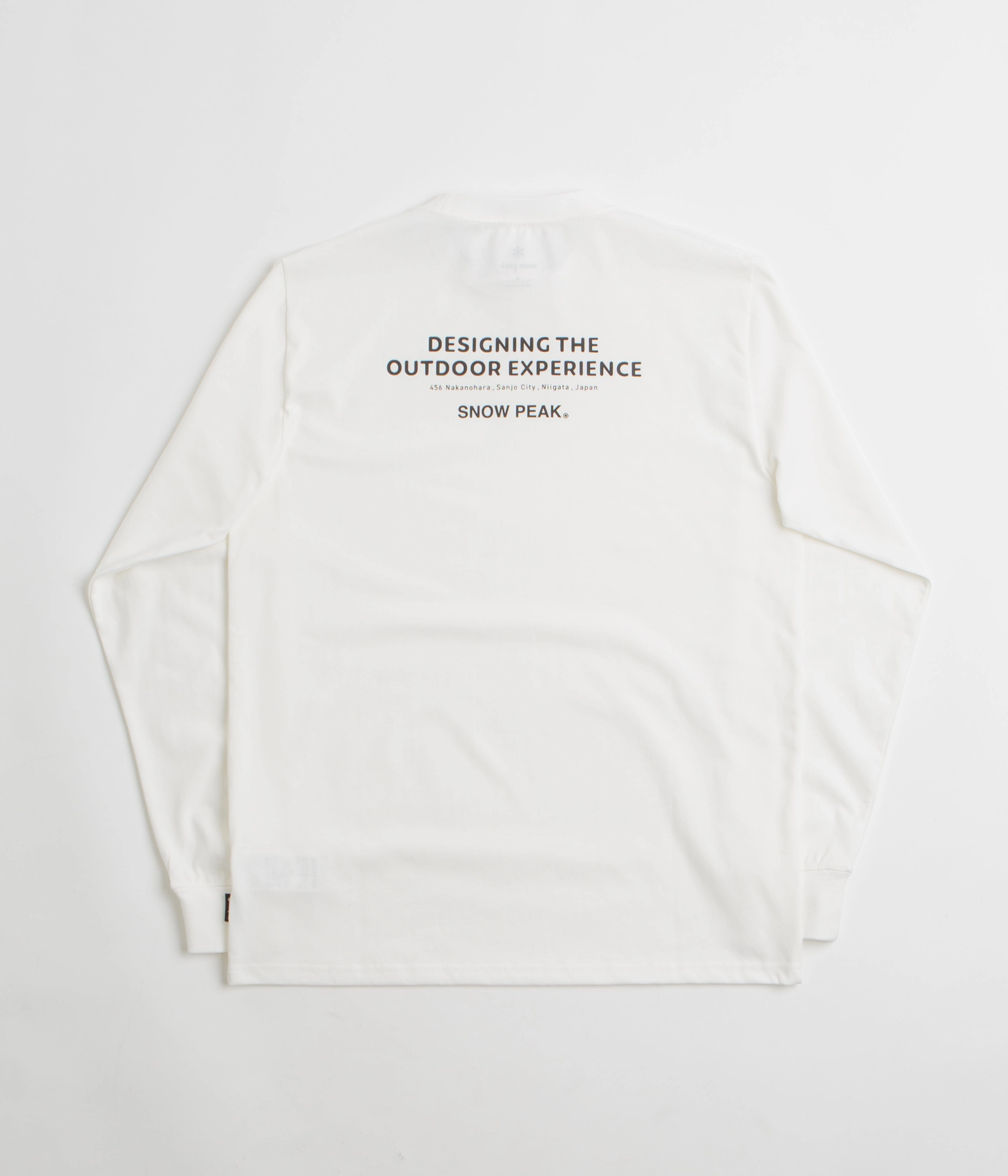 Snow Peak Typography Long Sleeve T-Shirt - Off White Anti Pilling Treatment Fun and Comfortable