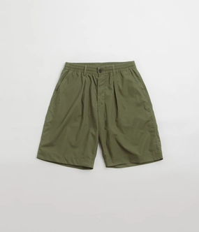 Sporty Flex Universal Works Pleated Track Shorts - Olive