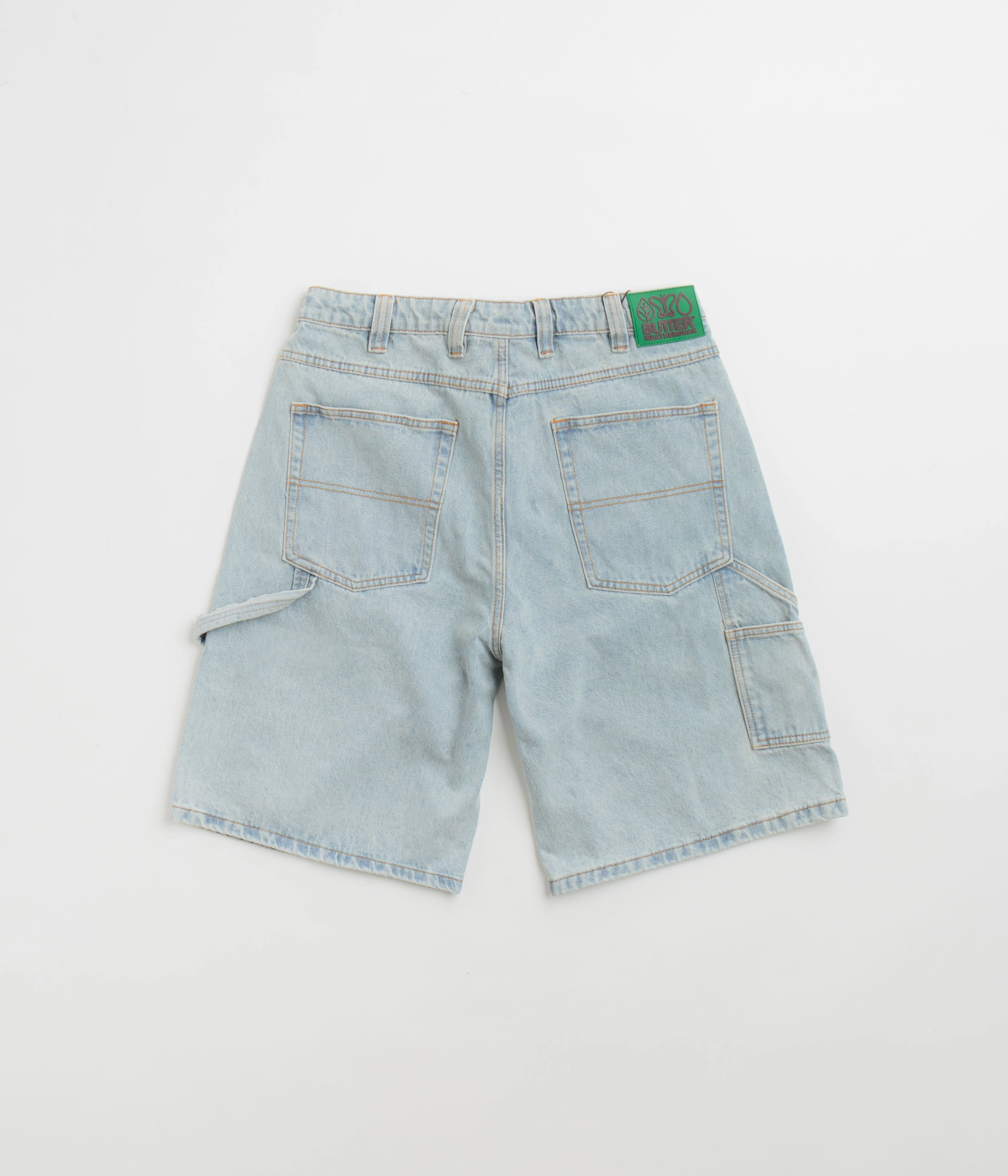 Butter Goods Weathergear Denim Shorts - Faded Light Wash Gusseted Crotch Durable Feel