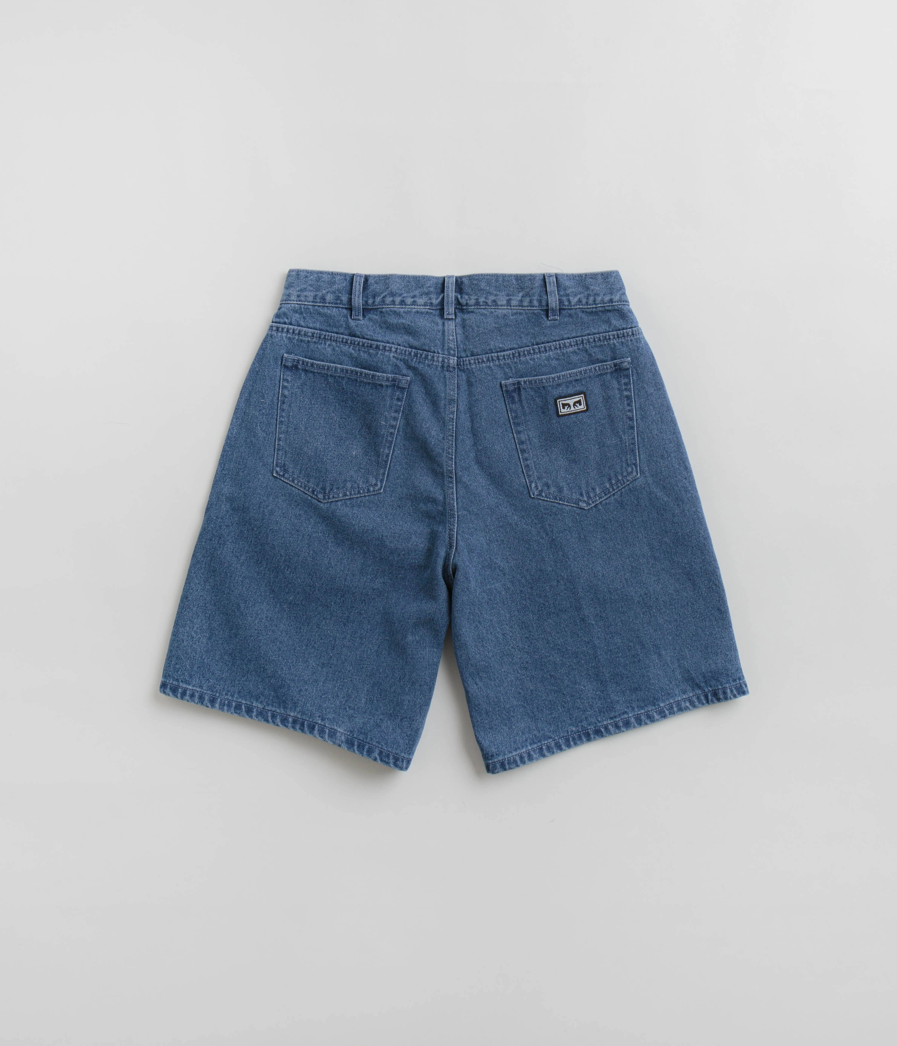 Obey Bigwig Baggy Denim Shorts - Light Indigo Durable Stitching Flex Motion