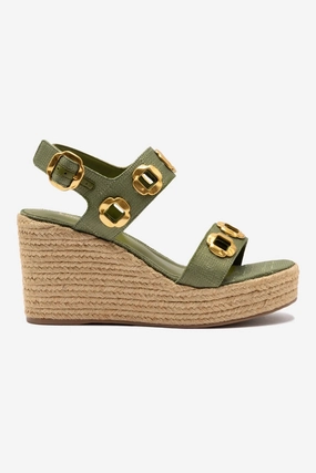 Milan Espadrille In Seaweed Raffia Spring Shine