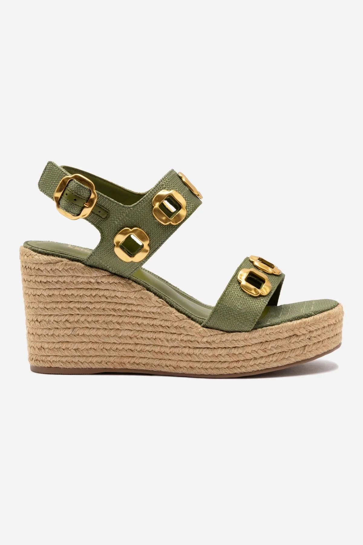 Milan Espadrille In Seaweed Raffia Spring Shine