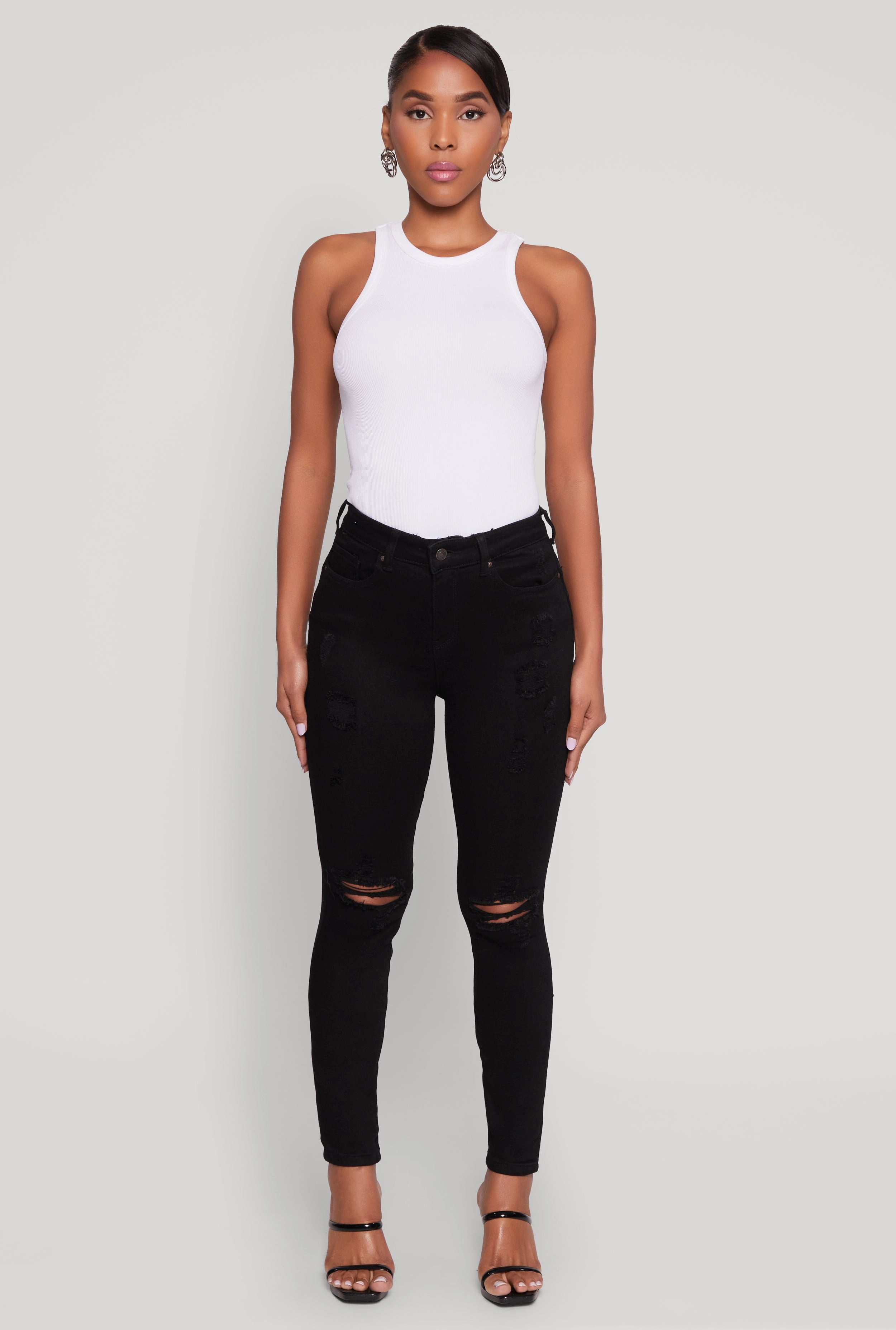 WAX Distressed Skinny Jeans Fade Resistant Wash