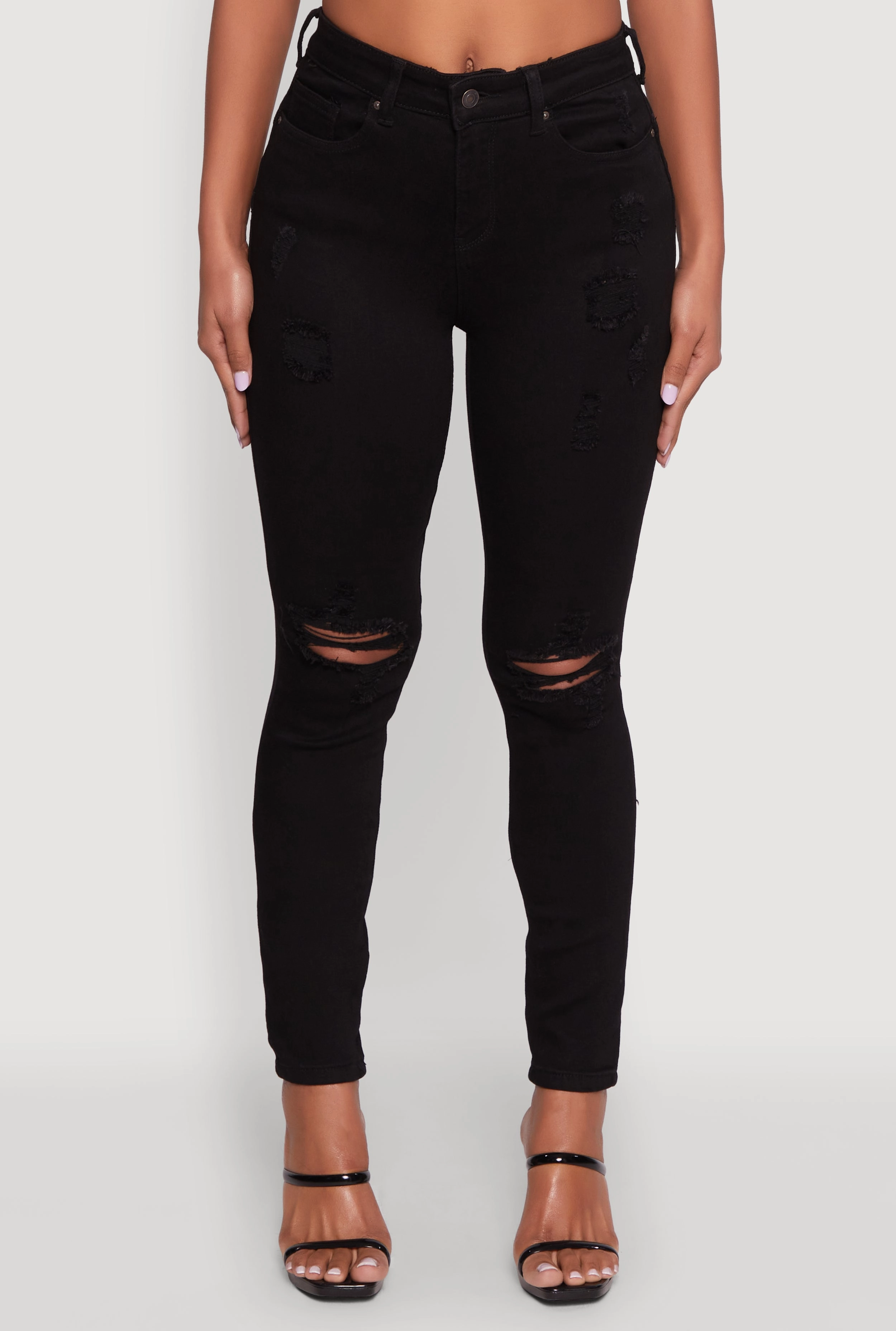 Comfortable Choice WAX Distressed Skinny Jeans