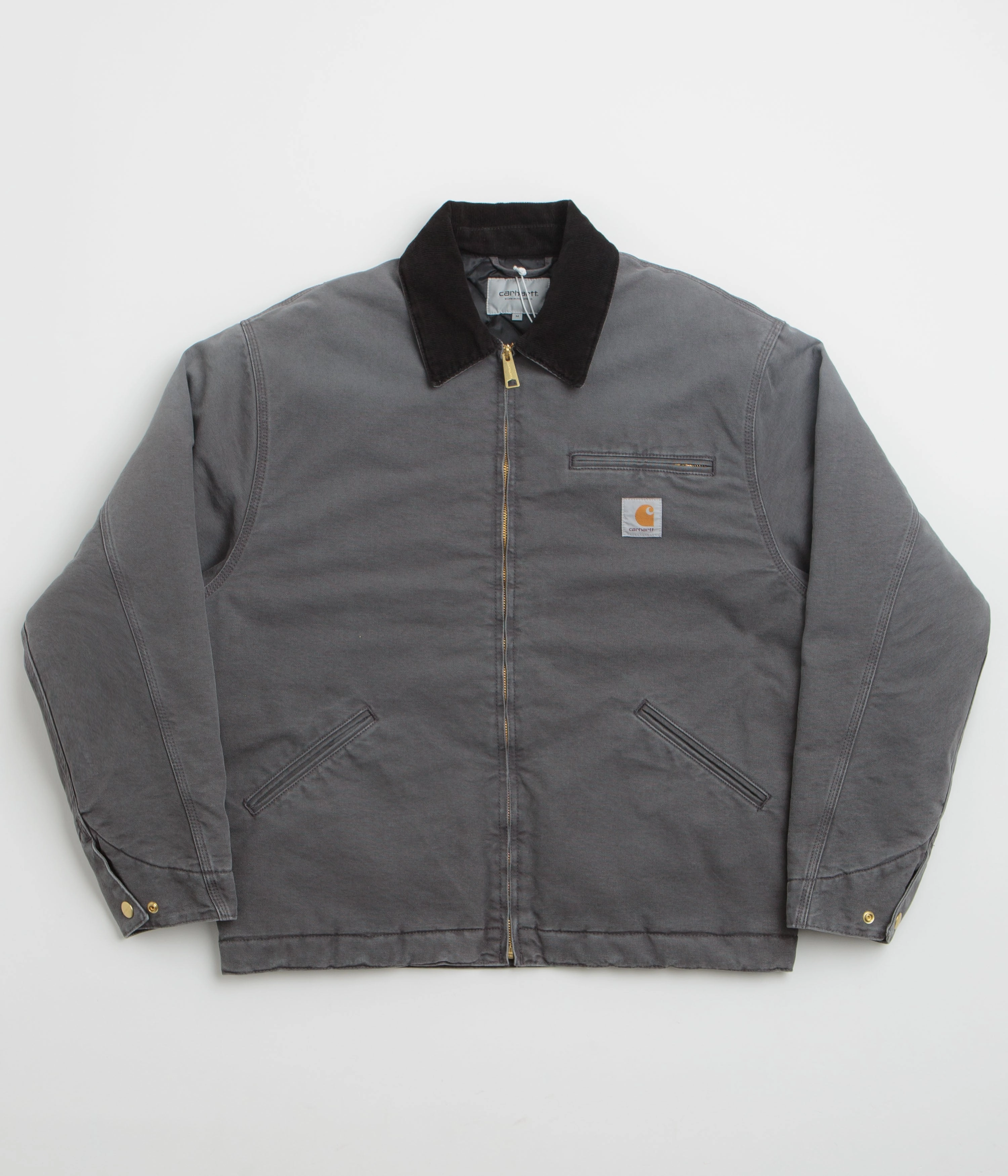 Warm Layer Option Carhartt OG Detroit Jacket - Graphite / Black Stone Canvas