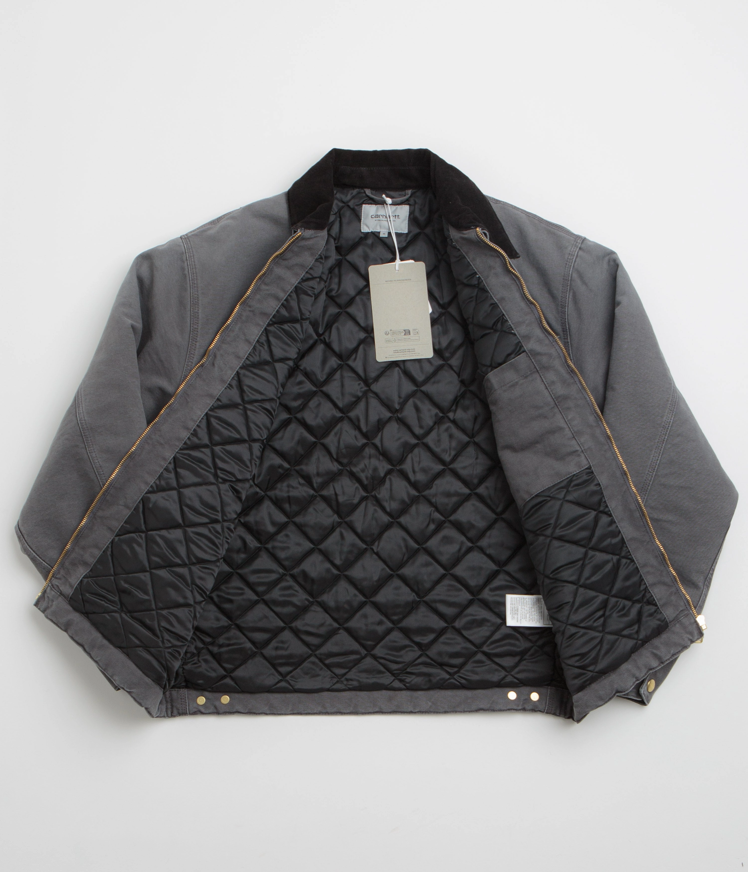 Carhartt OG Detroit Jacket - Graphite / Black Stone Canvas Bonded Collars