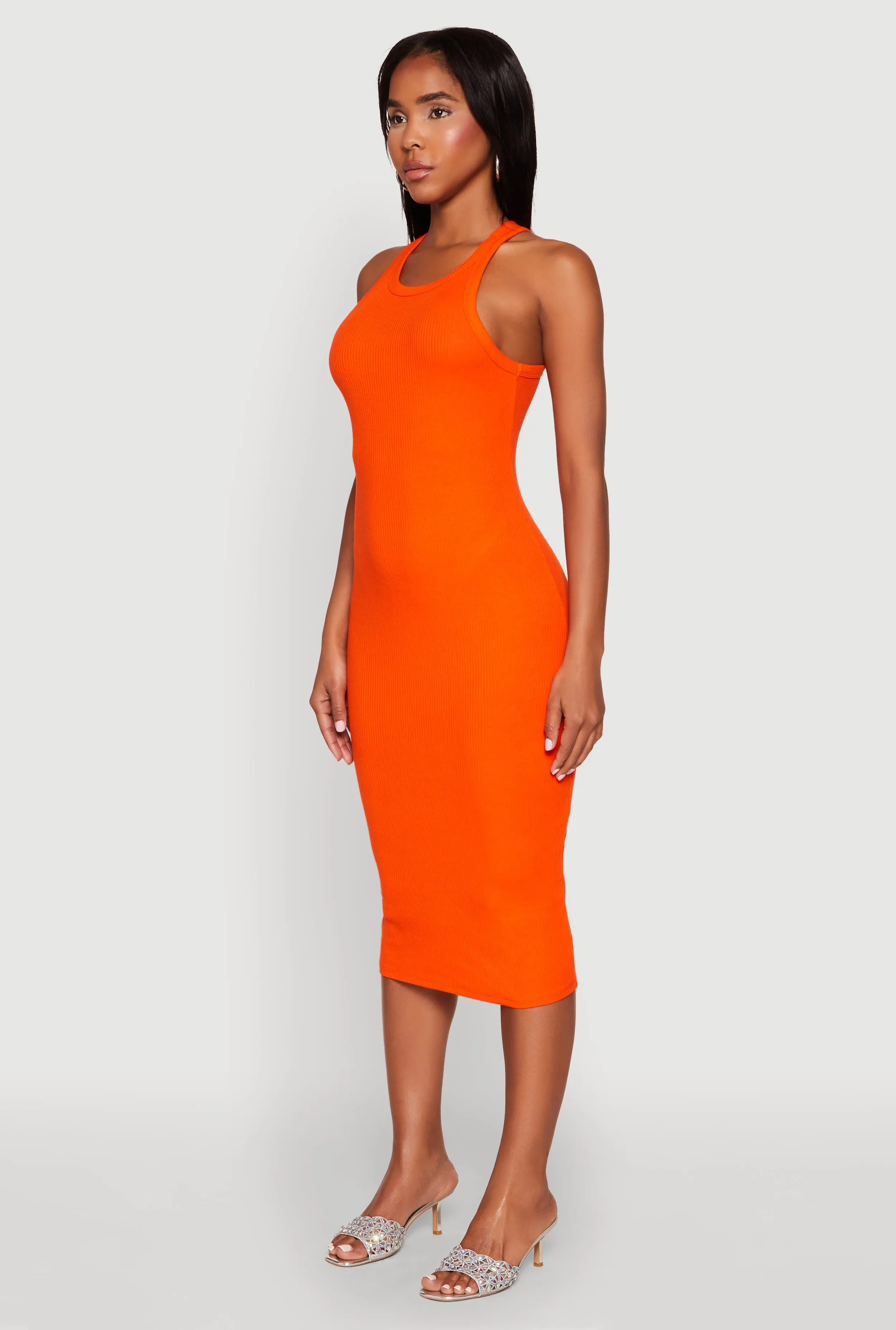 Birthday-Celebration Smooth Drape Racerback Midi Tank Dress