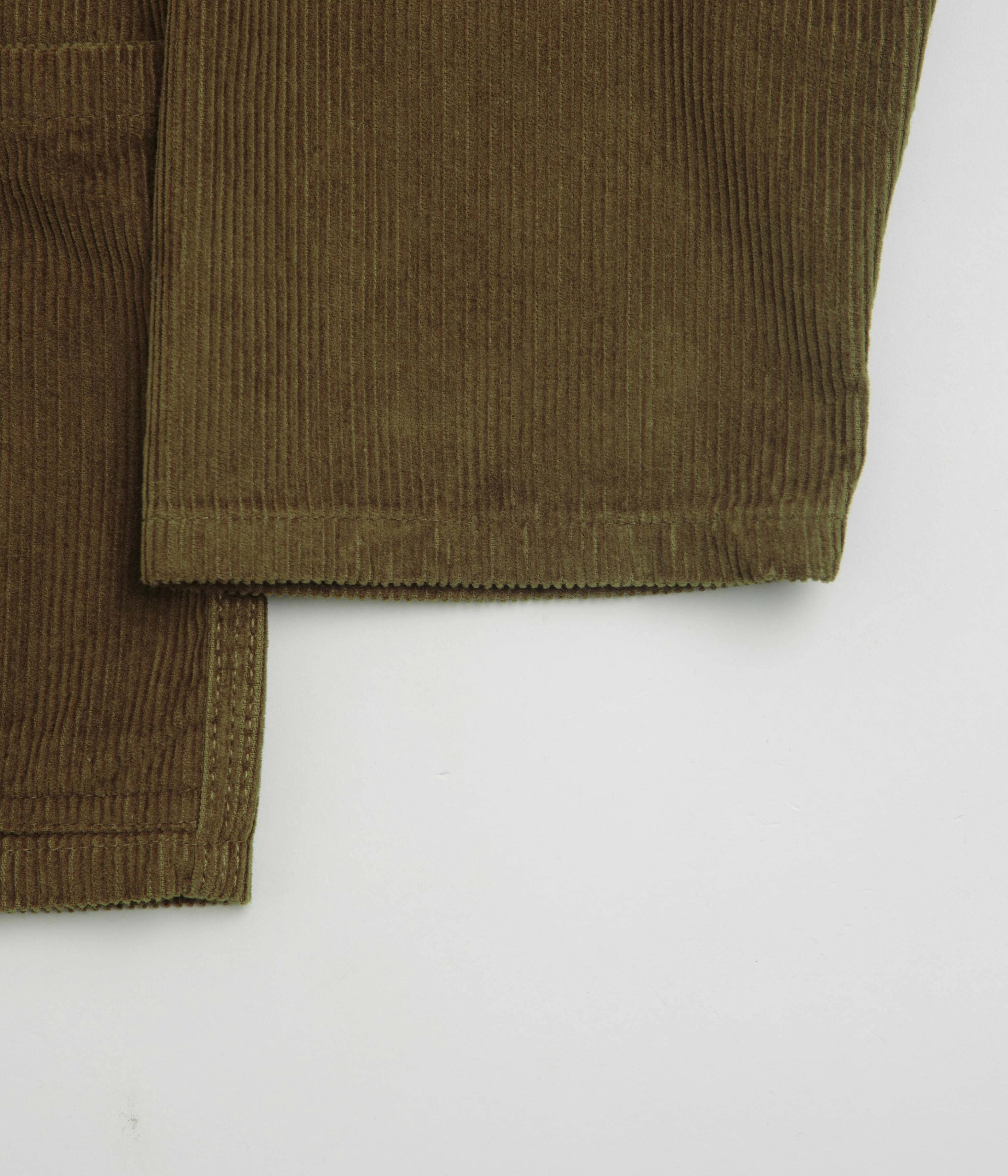 Glow In Dark Trims Foldable Shoulder Straps Uskees 3001 Cord Buttoned Overshirt - Woodland Green