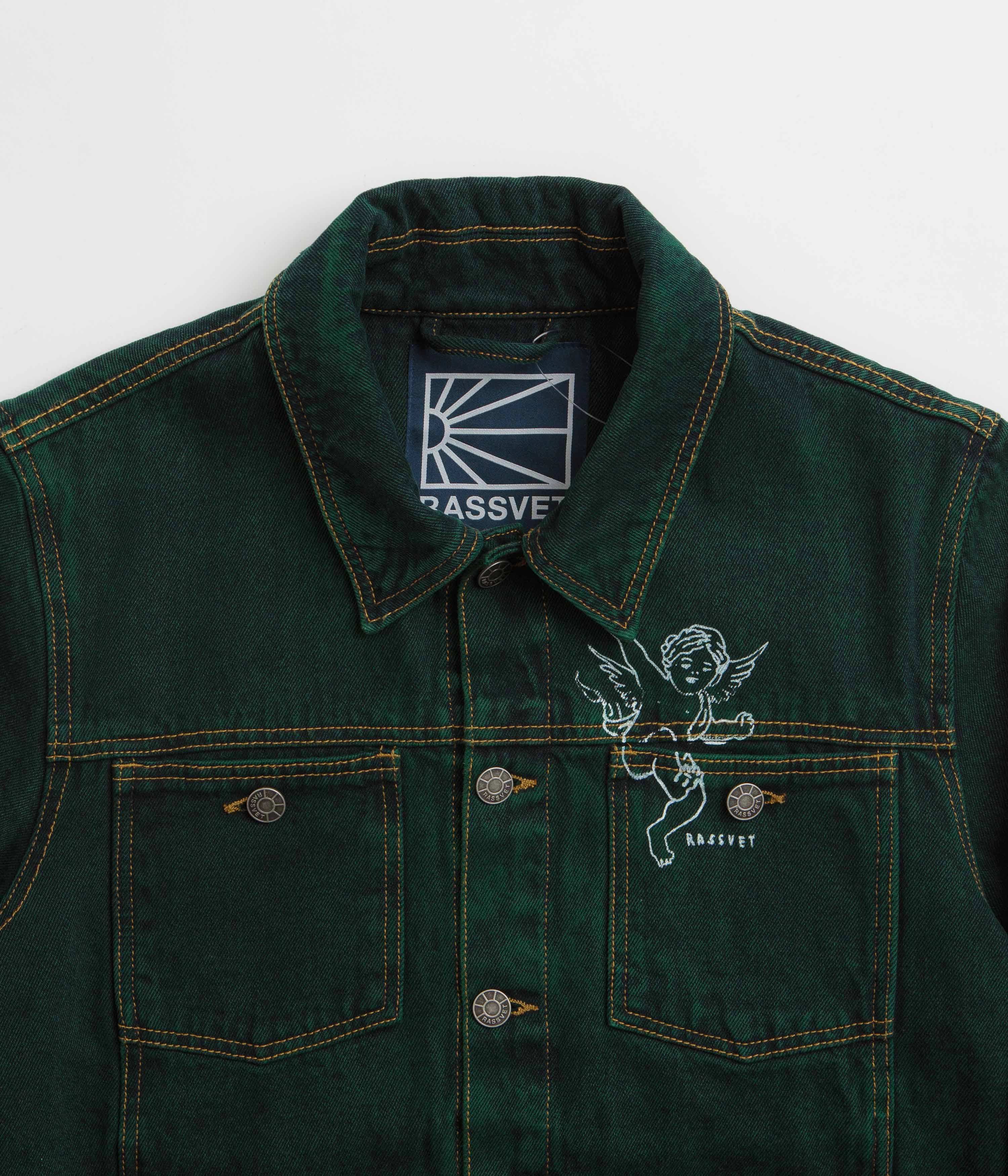 Rassvet Lined Denim Jacket - Green Eco Friendly Padding