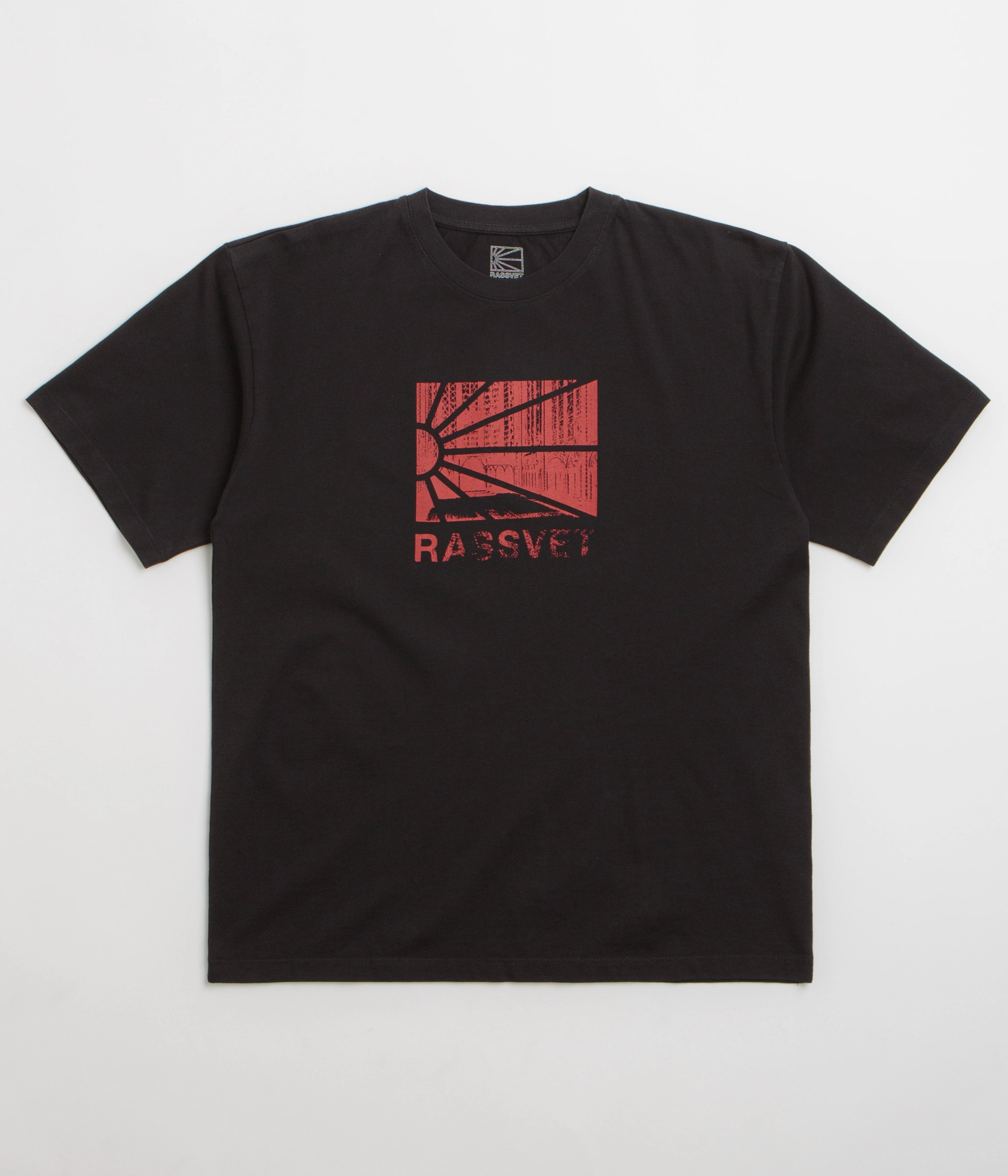 Trendy Wear Sporty Look Wear Rassvet Ray Logo T-Shirt - Black