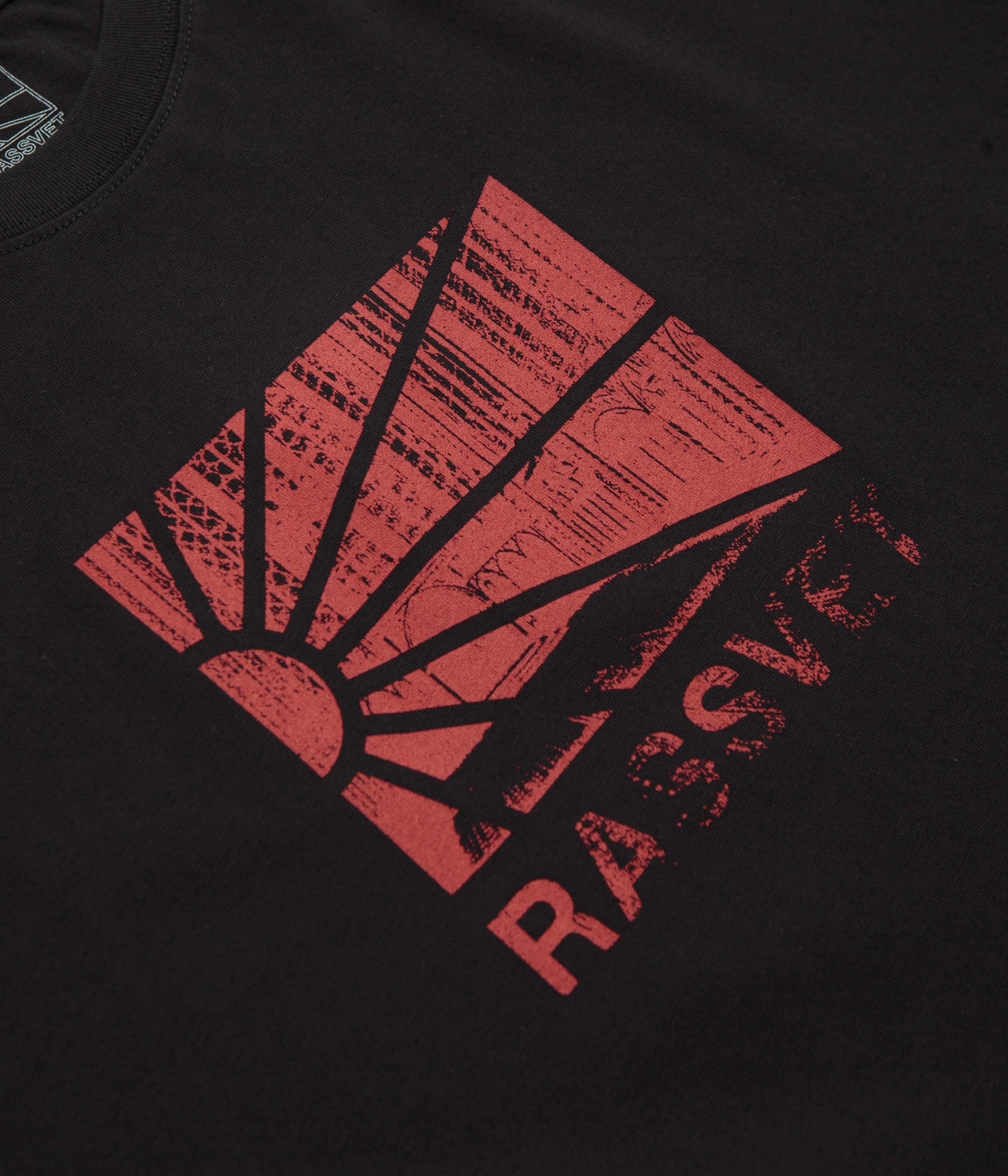 Rassvet Ray Logo T-Shirt - Black Day-to-Day Comfort SoftenedNeckline