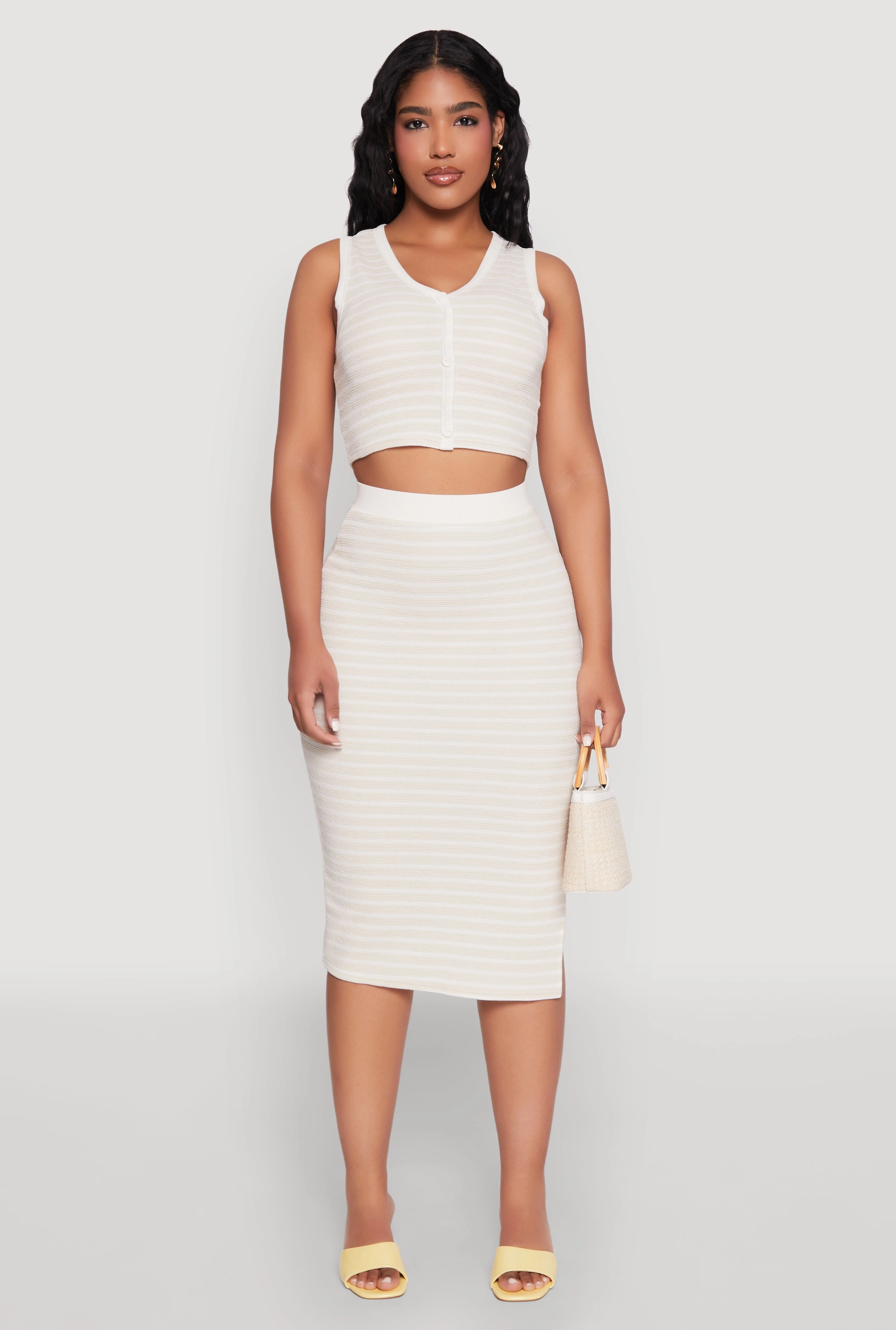 Striped Midi Skirt Outfit Moodboard