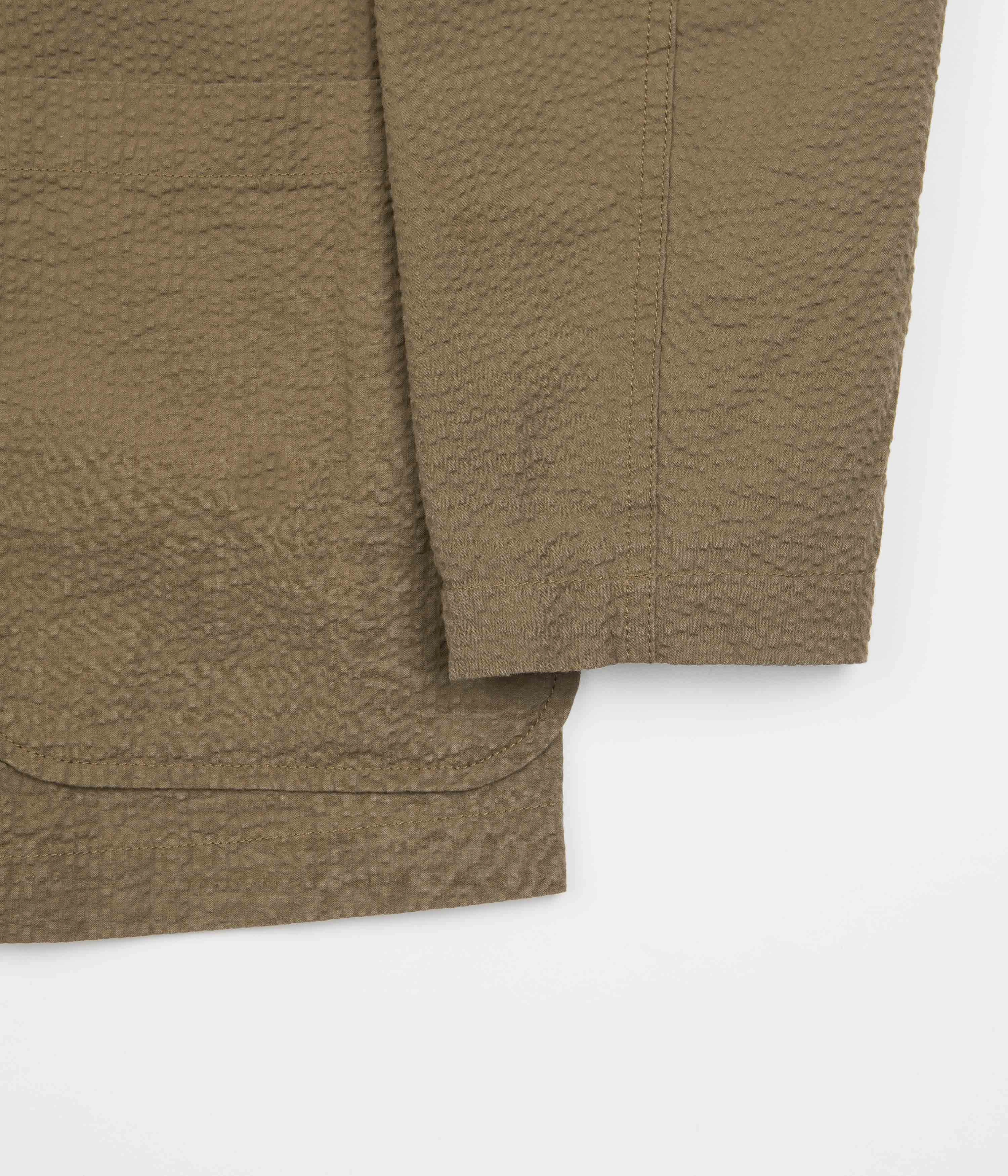 Universal Works Three Button Jacket - Olive Quick Dry Coating