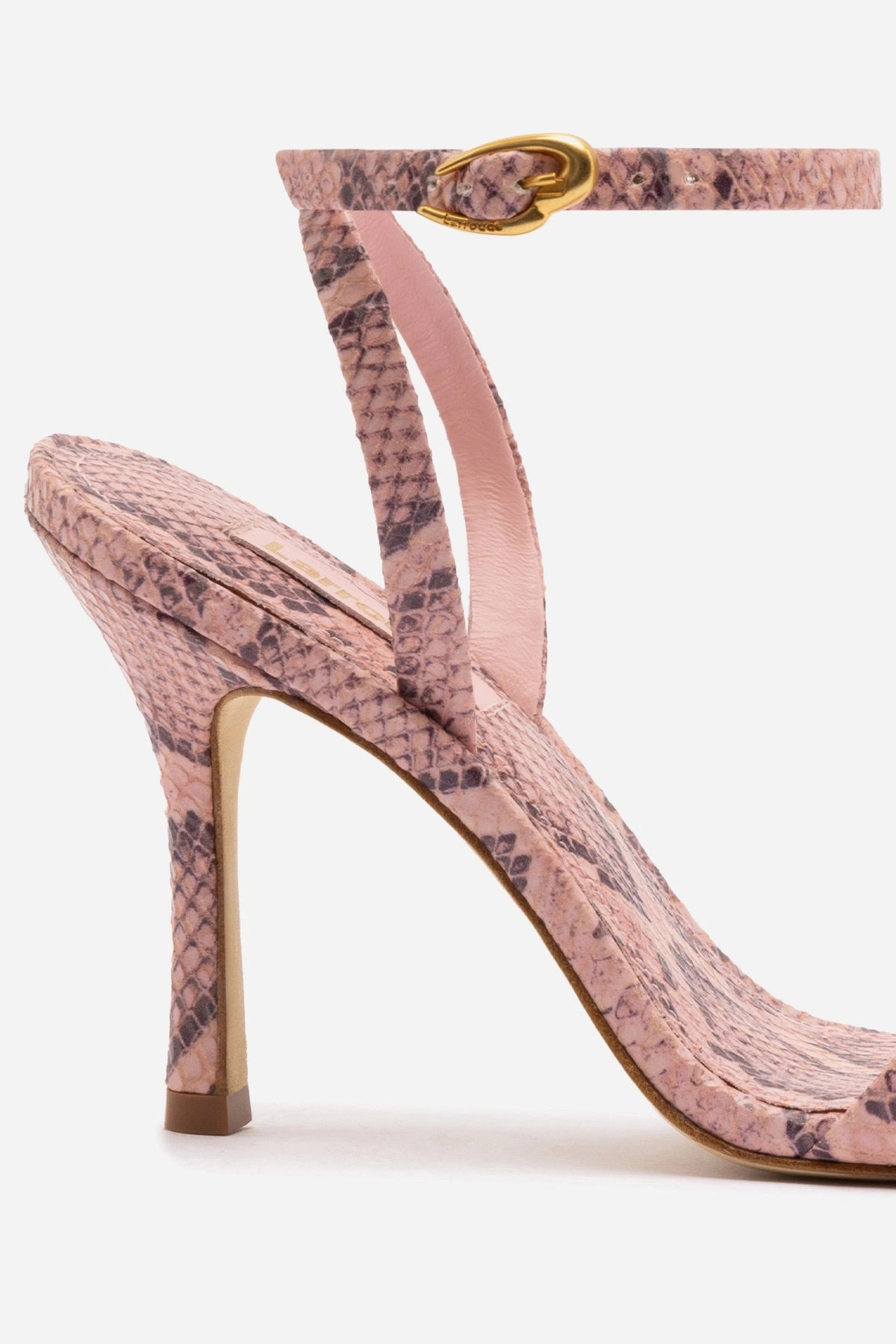 Y Strap Design Leg Ease Veronina Sandal In Tulip Python Embossed Leather