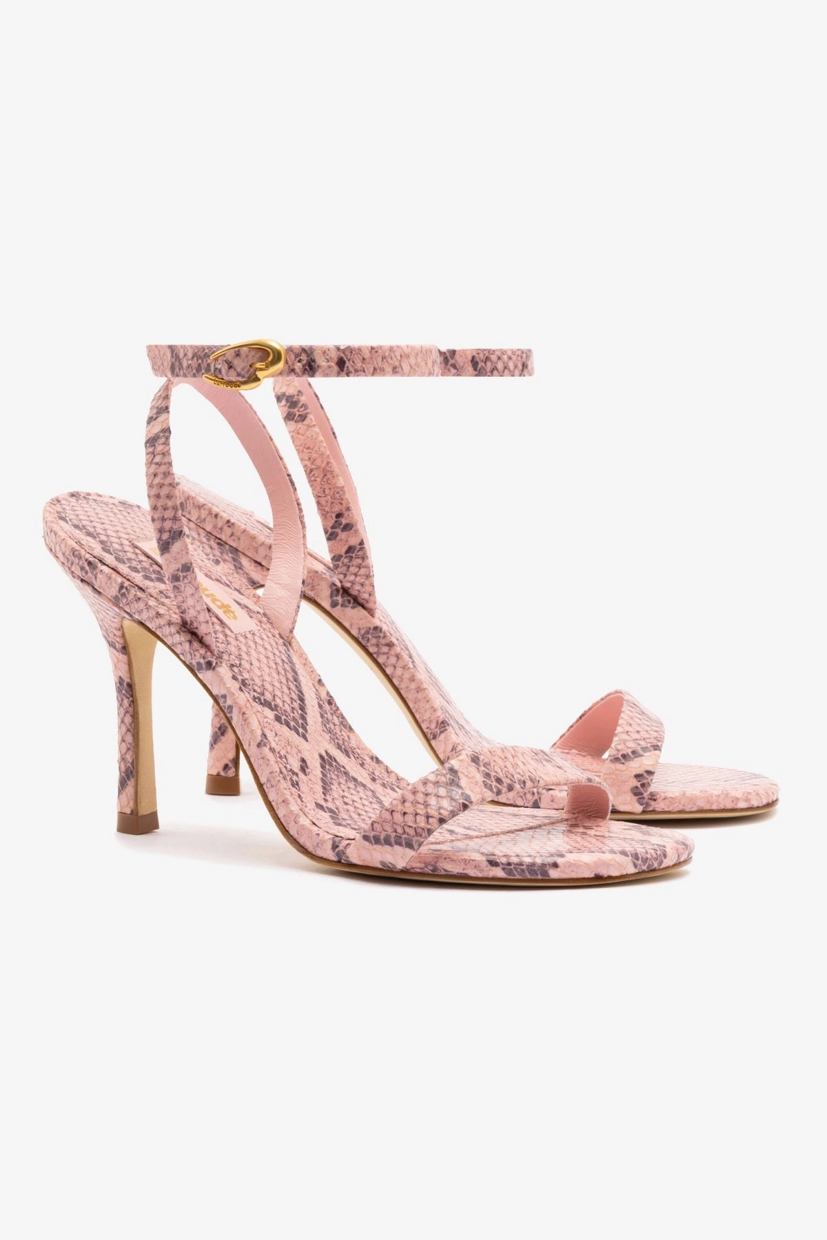 Veronina Sandal In Tulip Python Embossed Leather Fashion Travel Shoes Stylish Footwear
