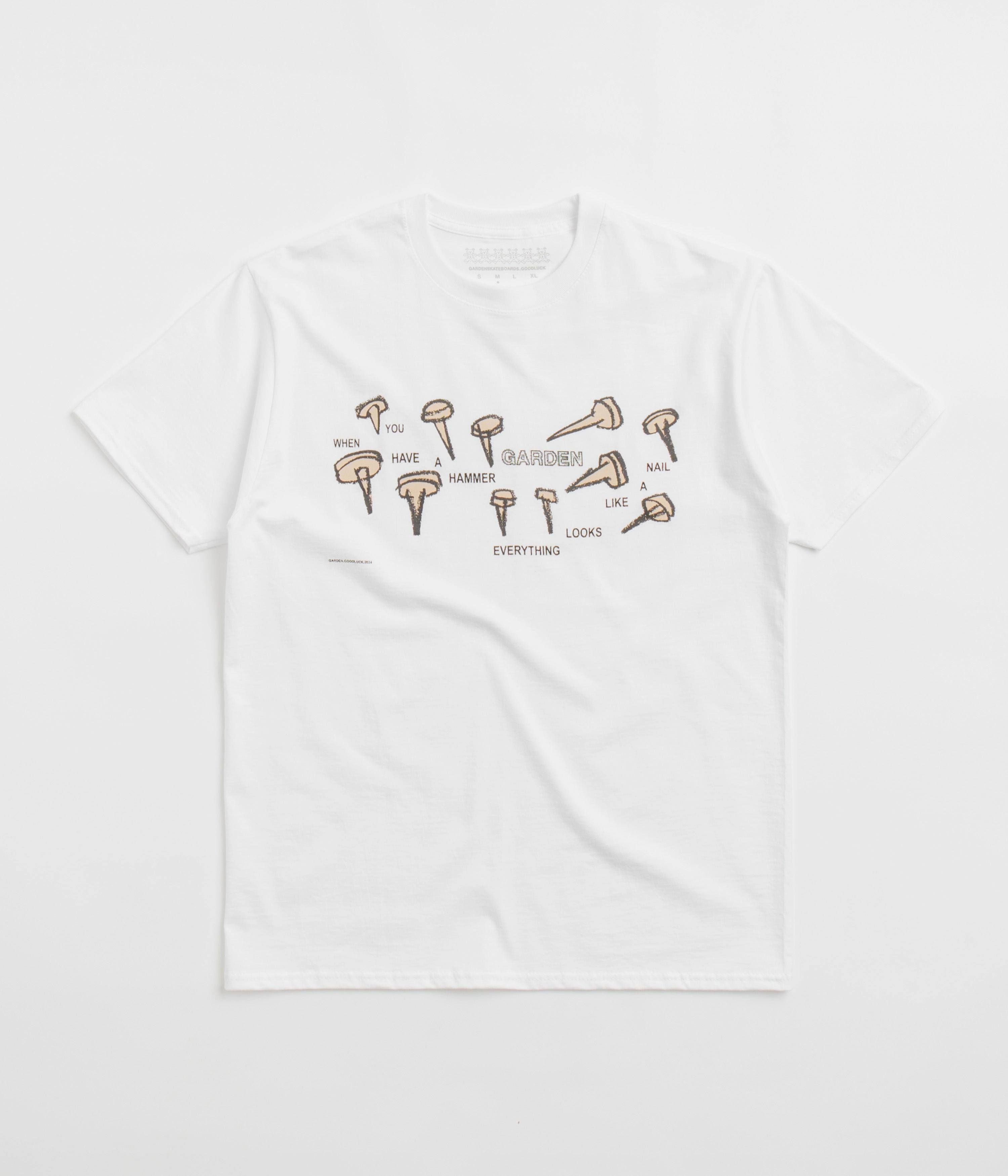 Comfortable and stylish Reinforced Shoulder Garden Nails T-Shirt - White