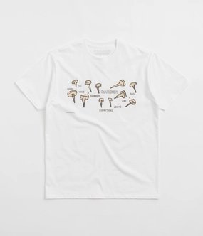 Garden Nails T-Shirt - White Reinforced Shoulder Pocket Design
