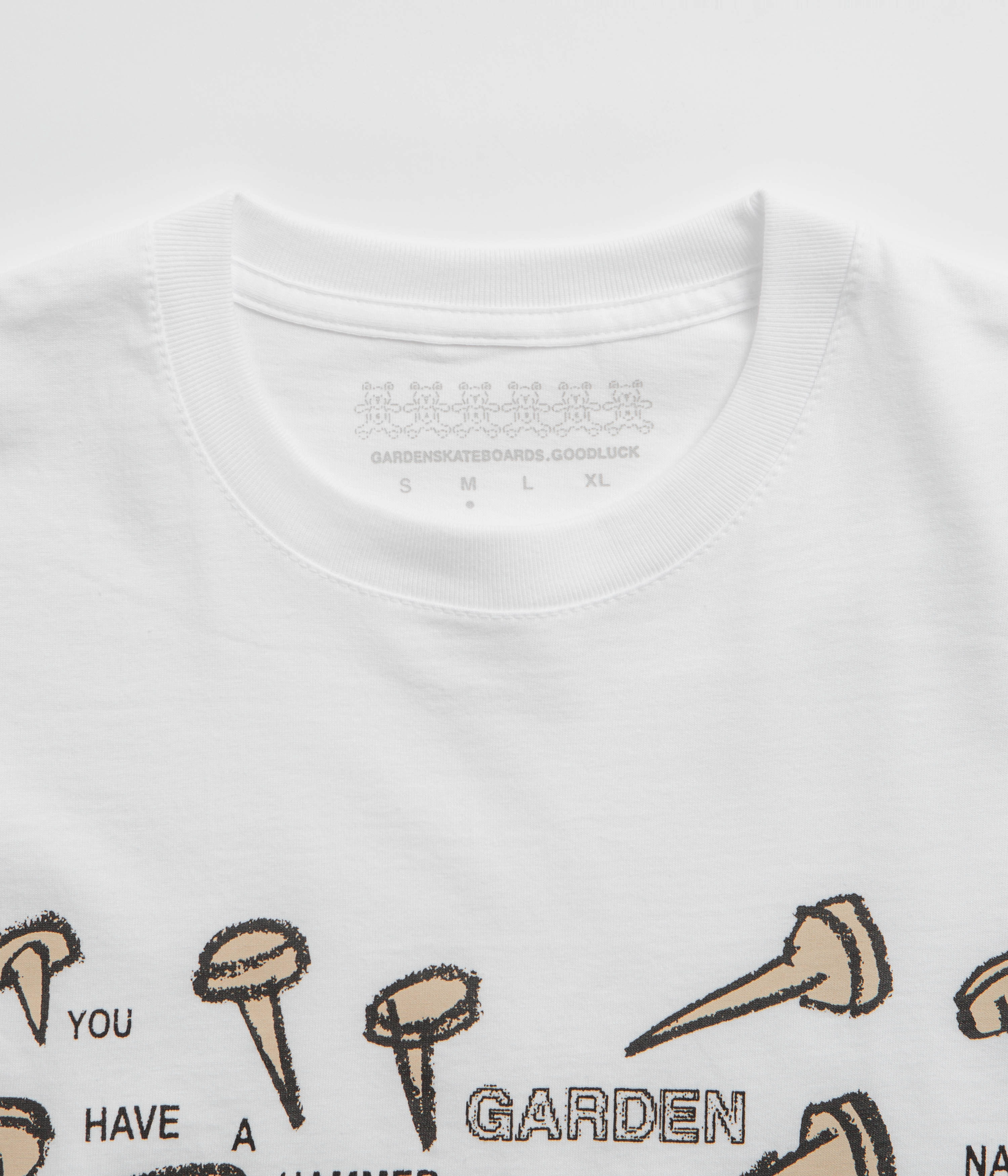 Soft and Flexible Comfortable Casual Garden Nails T-Shirt - White