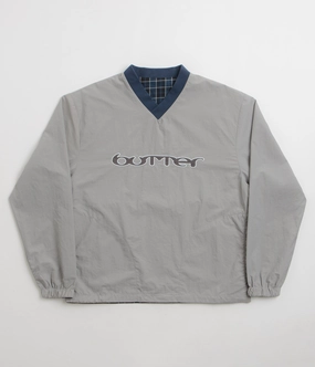 Butter Goods Reversible Dugout Pullover Jacket - Grey / Navy Sustainable Packaging