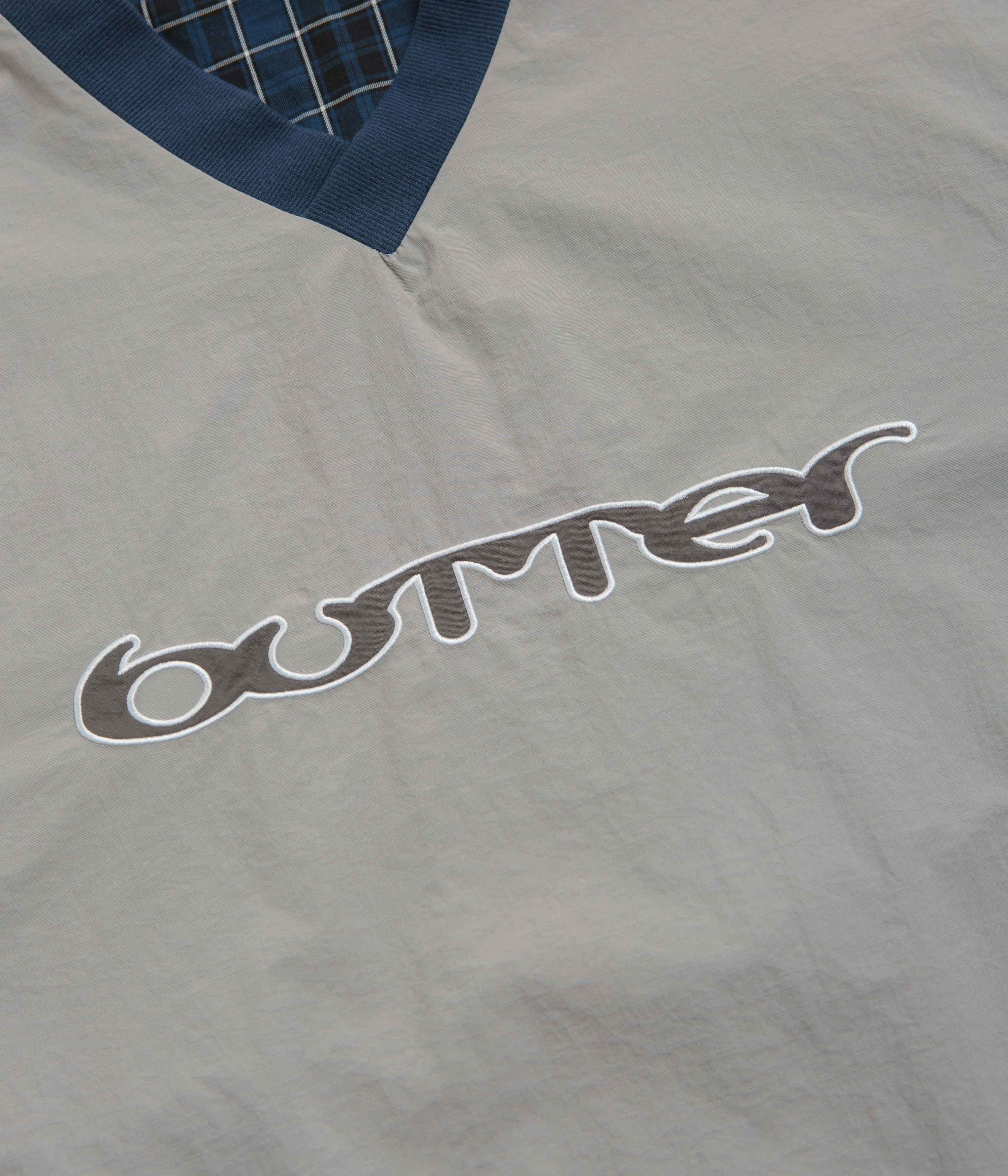 Butter Goods Reversible Dugout Pullover Jacket - Grey / Navy TapedZippers Bonded Hemline