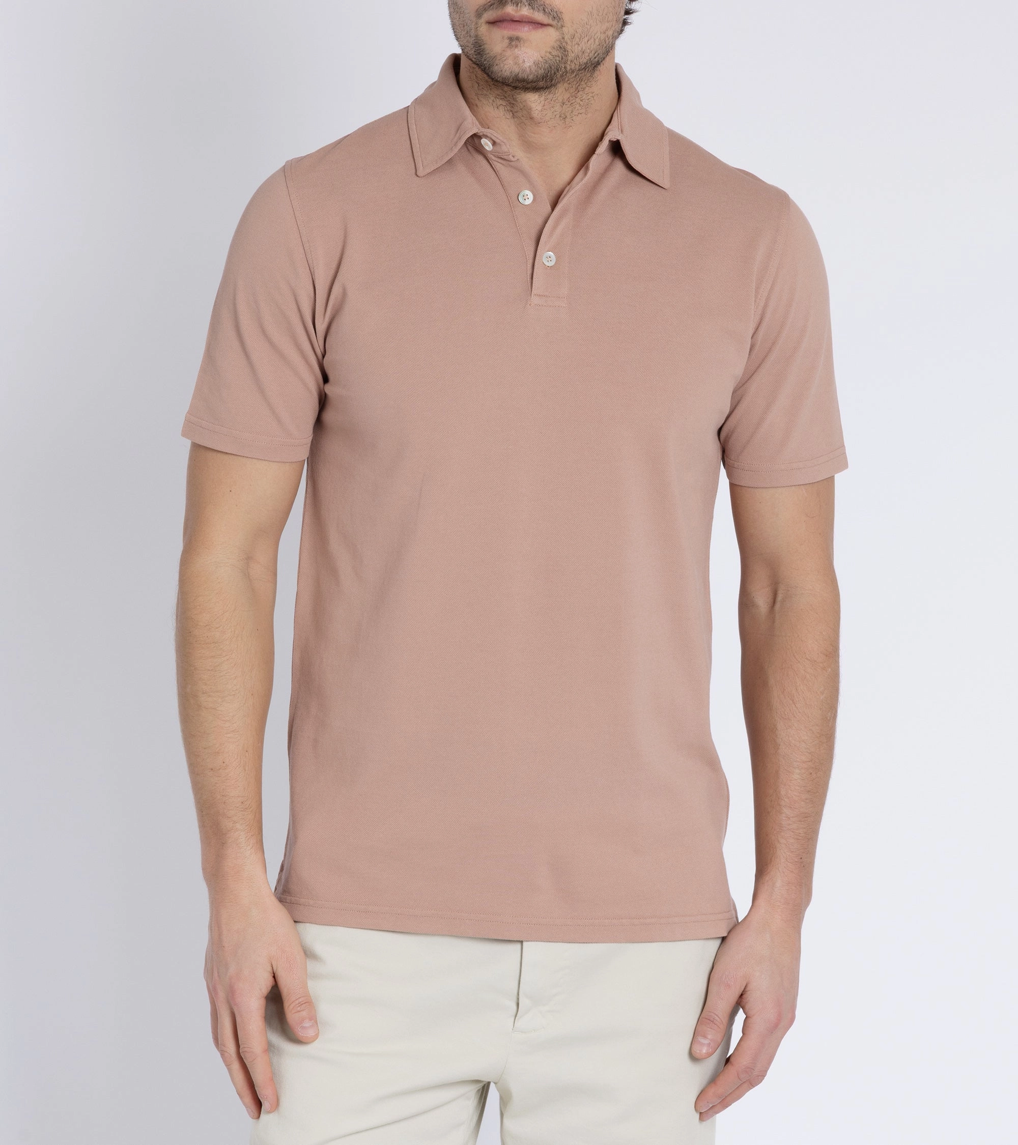 Formal Edge Trunk Moxon Short Sleeve Polo Shirt: Dusty Pink