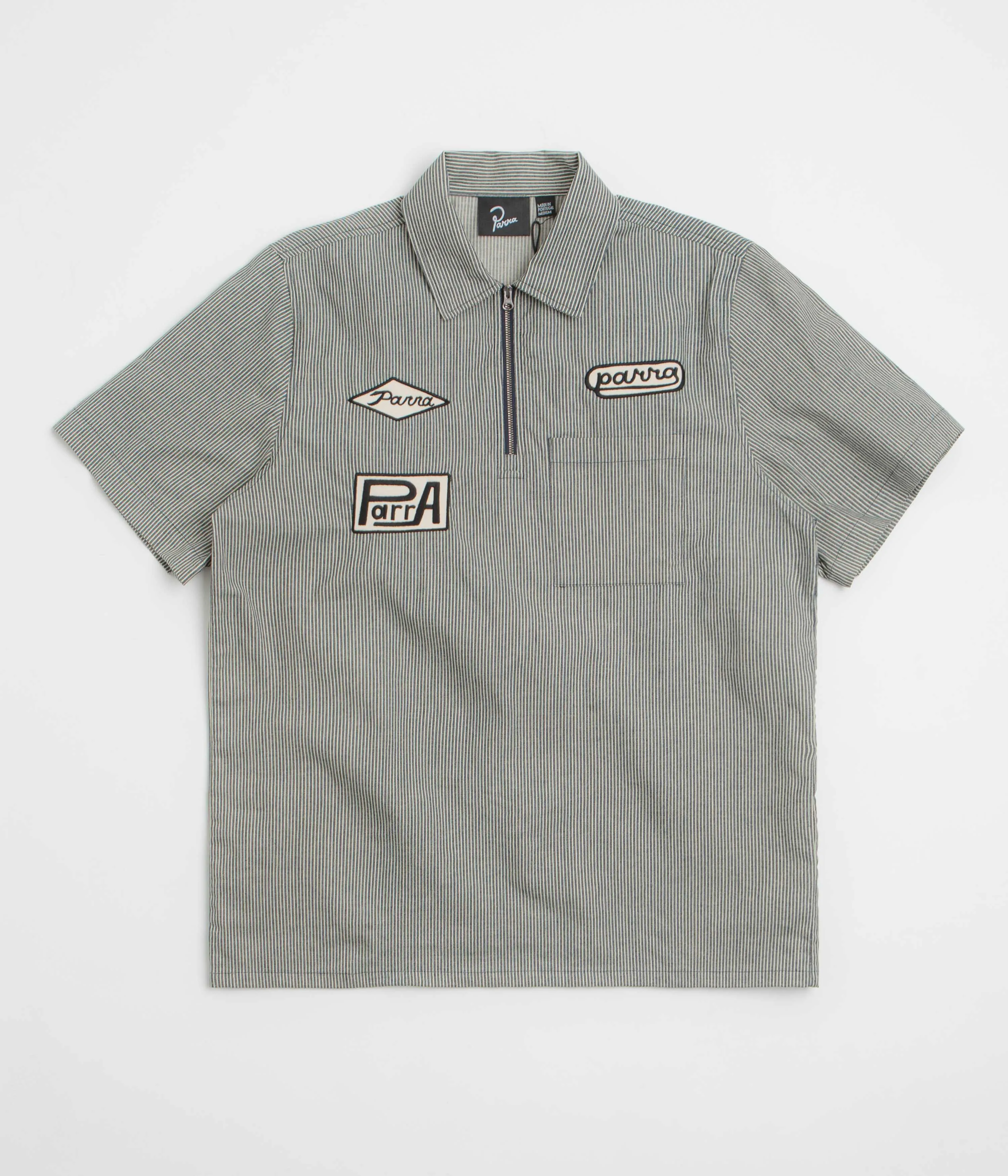 by Parra Work Later Short Sleeve Shirt - Blue networking event Printed Pattern