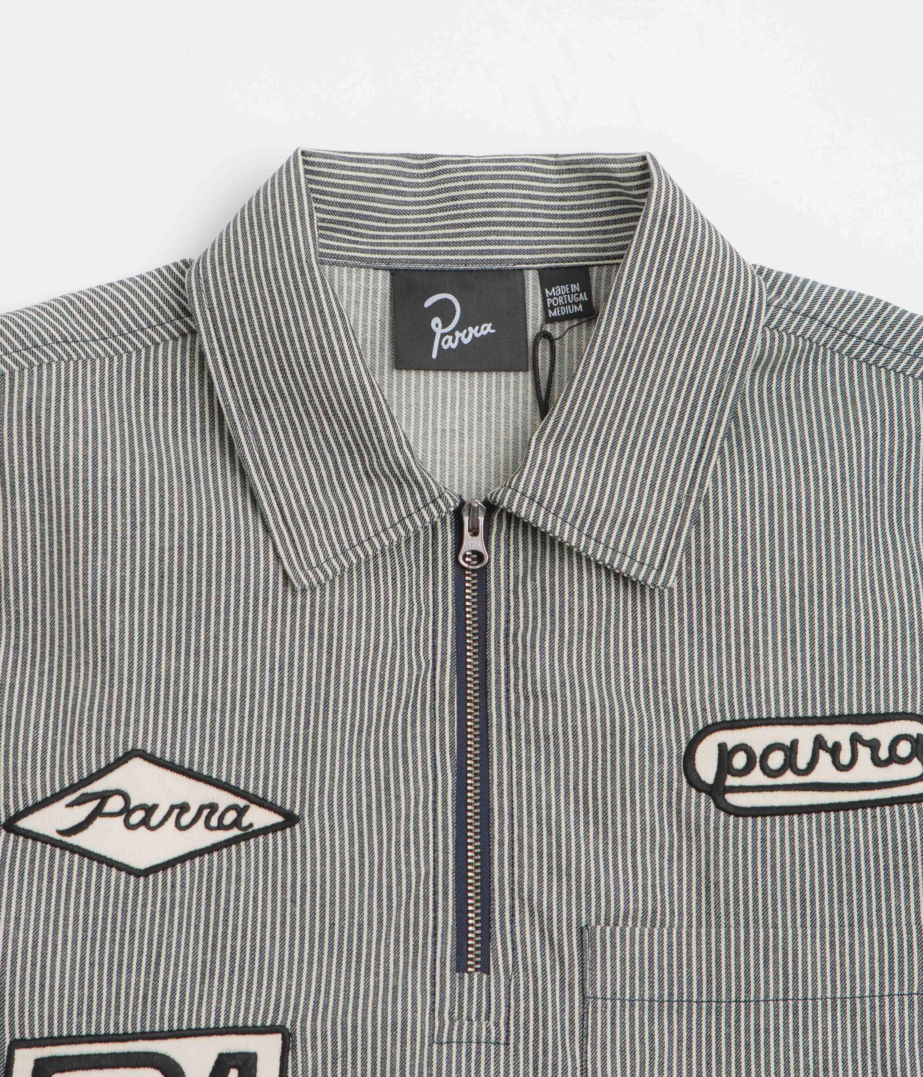 Twill Weave Soft Stretch Collar by Parra Work Later Short Sleeve Shirt - Blue