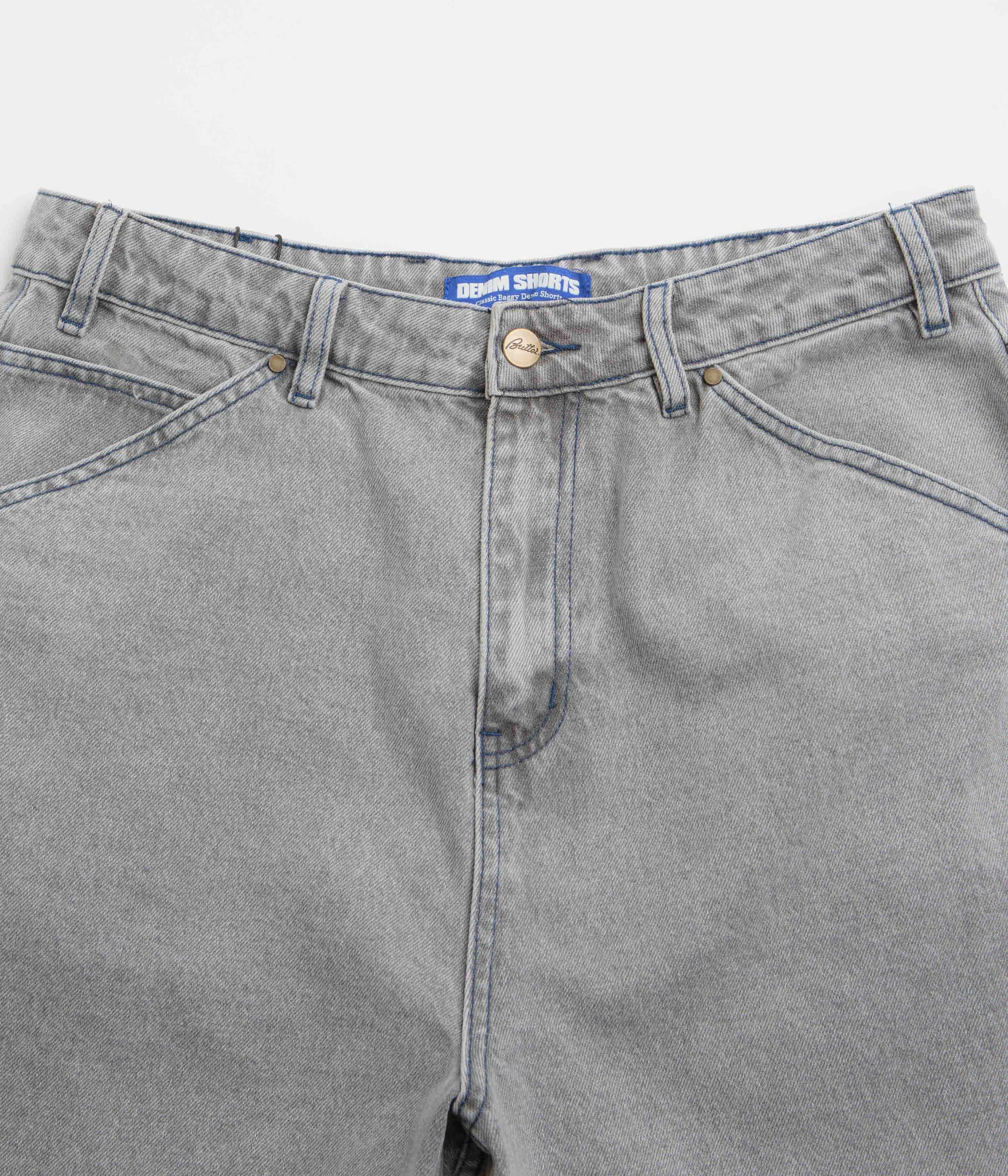 petite size Butter Goods Encounter Denim Shorts - Washed Soft Grey