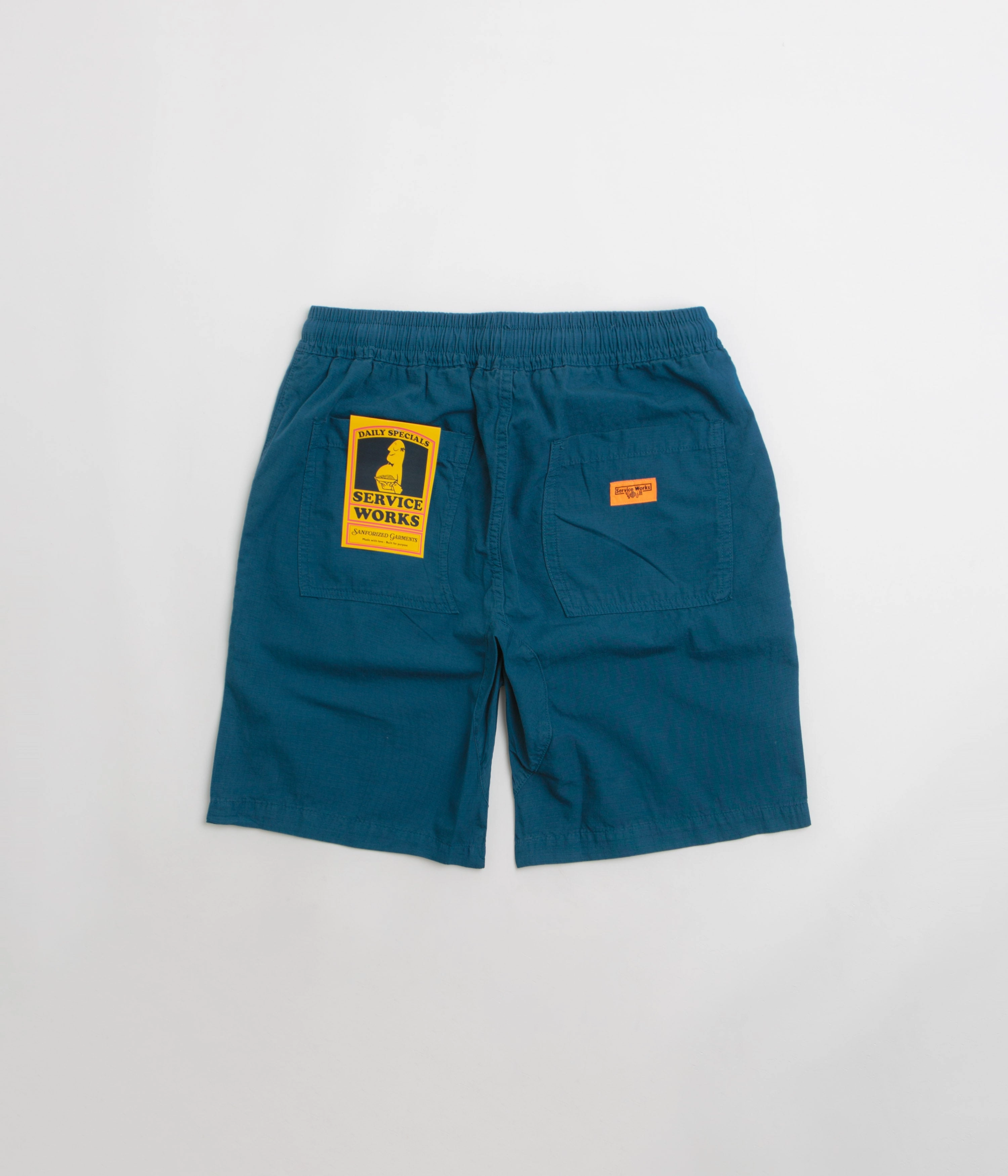 Service Works Ripstop Chef Shorts - Ocean Hand washable Anti Slip Waistband