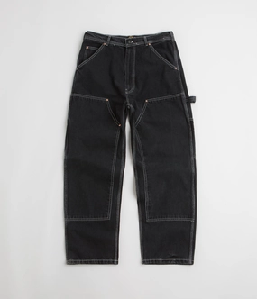 Stan Ray Double Knee Pants - Stonewashed Black Denim Breathable Stretch