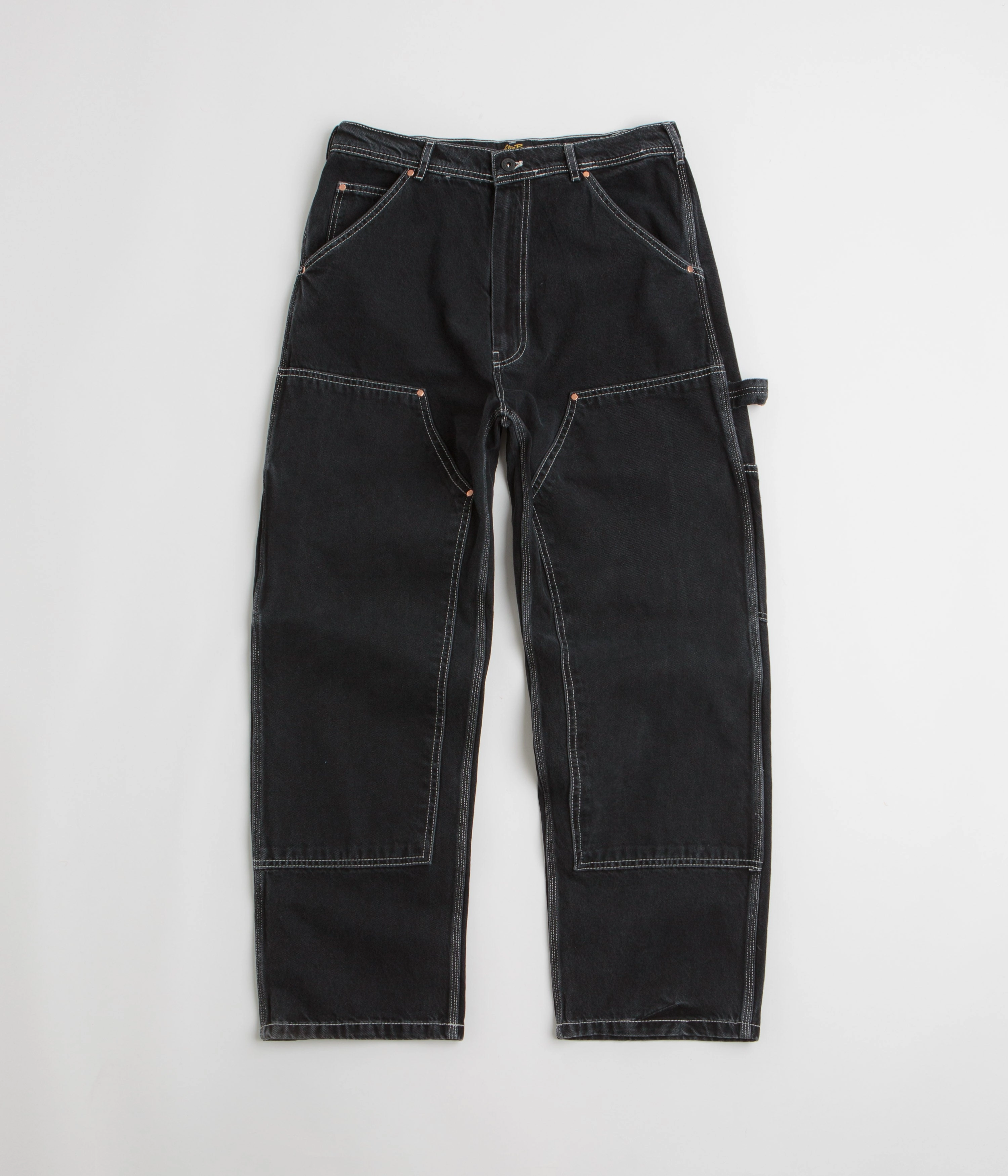Stan Ray Double Knee Pants - Stonewashed Black Denim Breathable Stretch