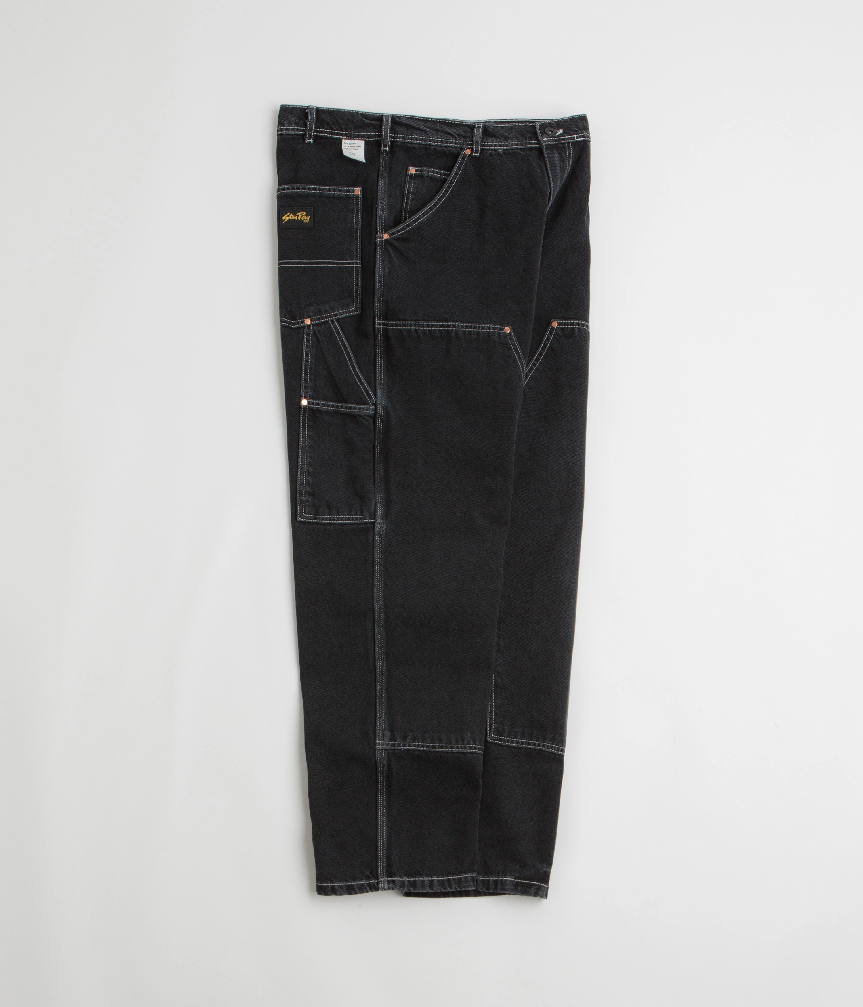 Wind Resistance Stan Ray Double Knee Pants - Stonewashed Black Denim