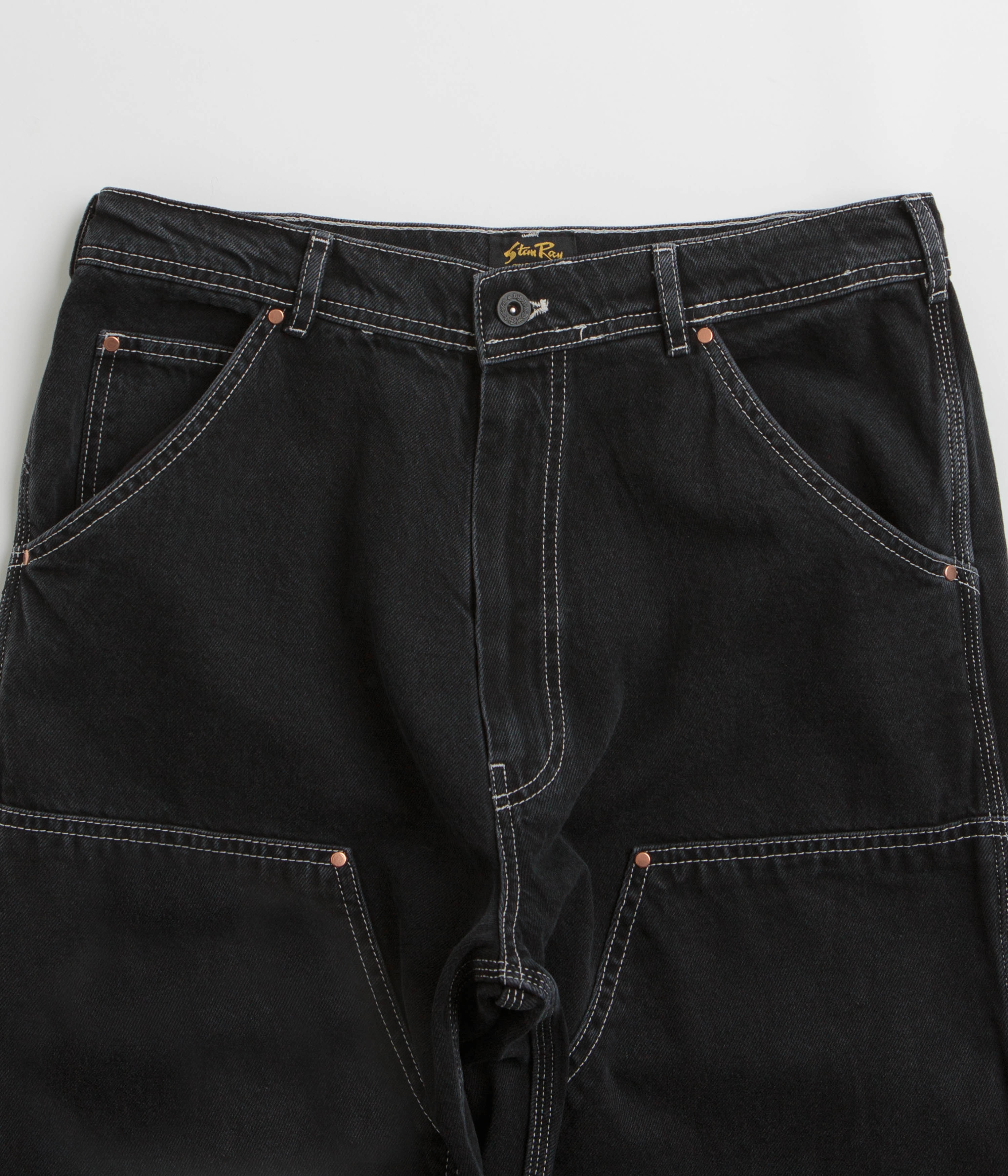 Stan Ray Double Knee Pants - Stonewashed Black Denim OdorResistantFinish Flexible Wear