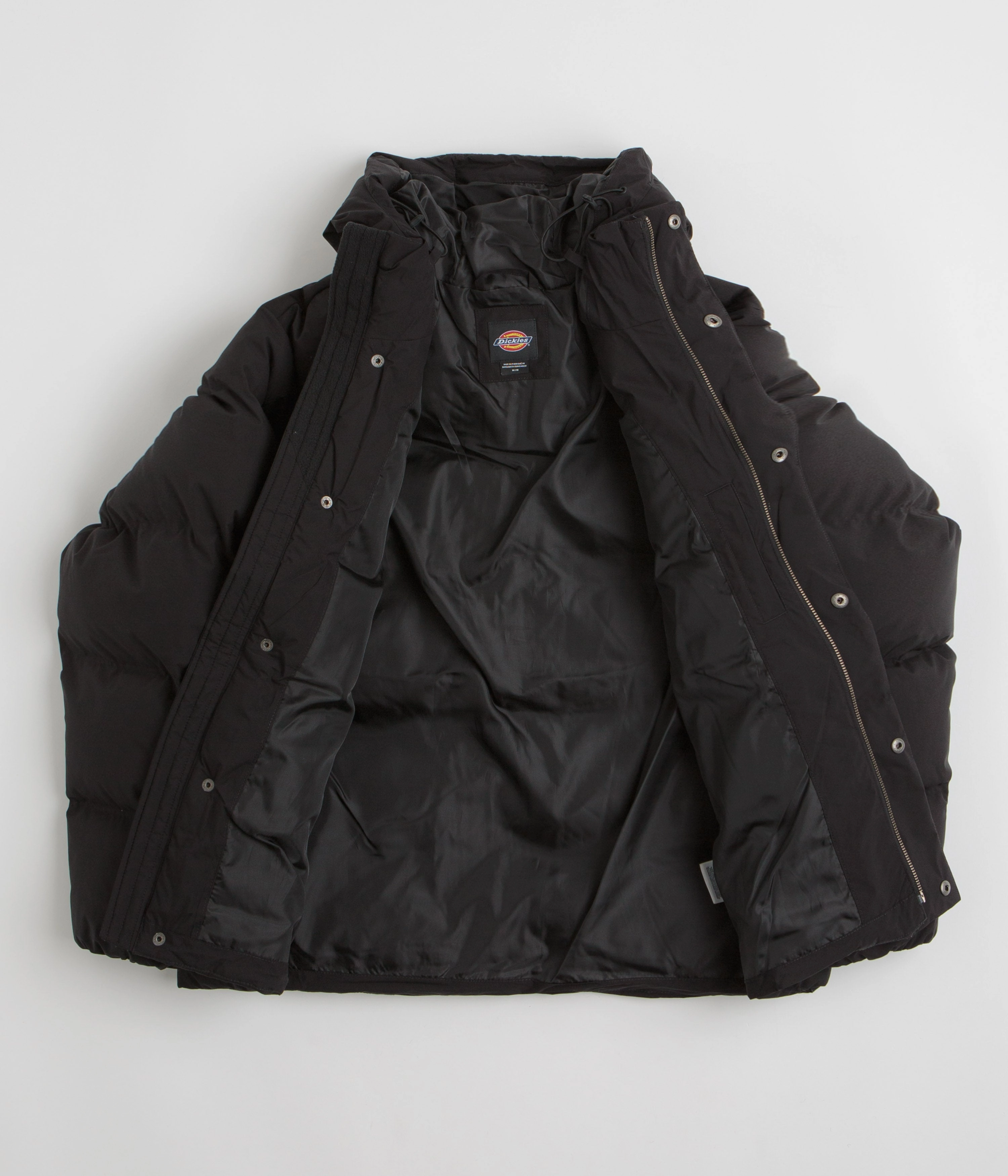 Dickies Eagleville Hooded Puffer Jacket - Black Frictionless Inner Layer