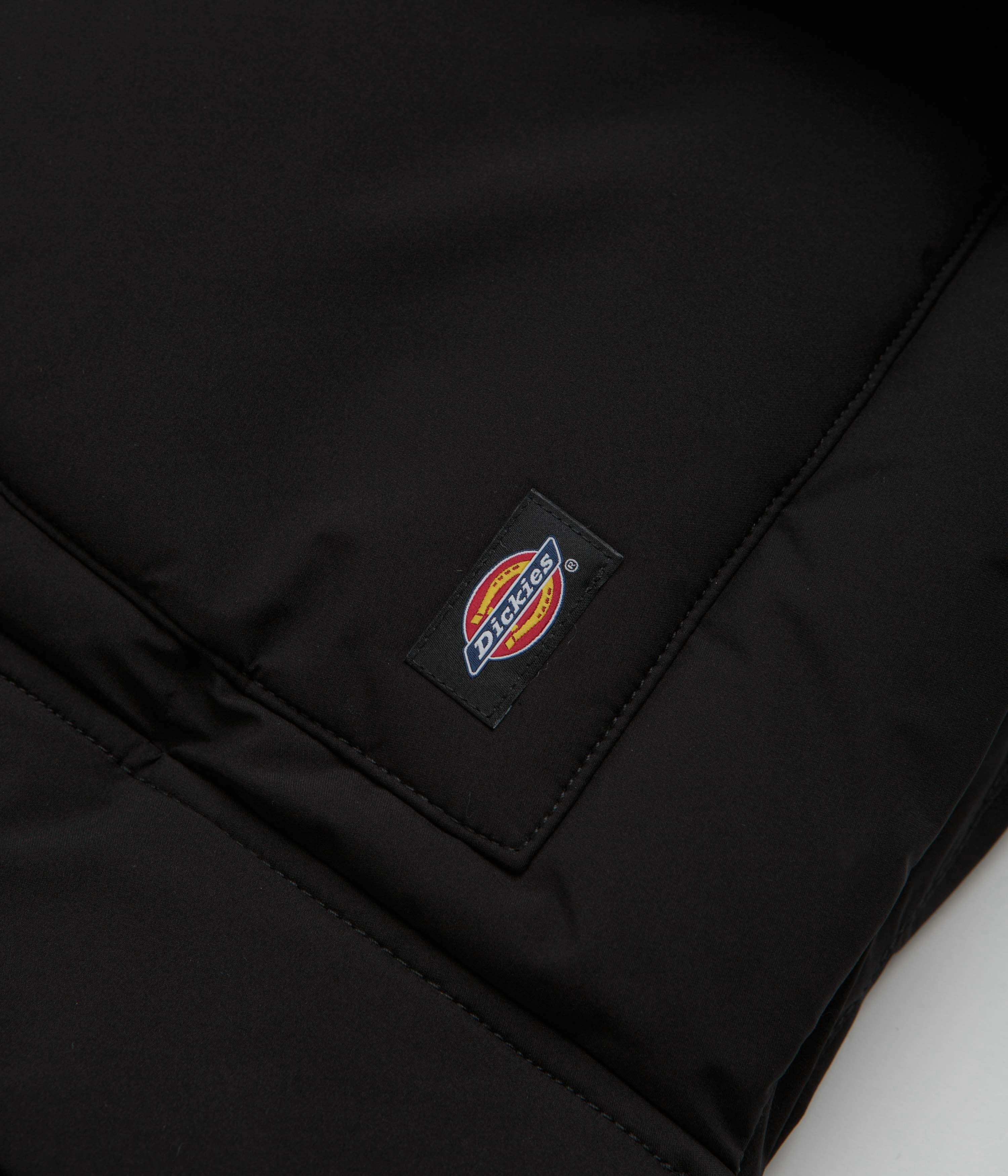 LaserCut Vents Fade Resistant Dye Dickies Eagleville Hooded Puffer Jacket - Black