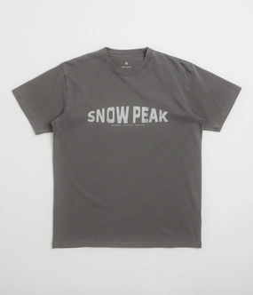 Snow Peak Oval Logo T-Shirt - Charcoal Modern Casual FadeResistantPrint