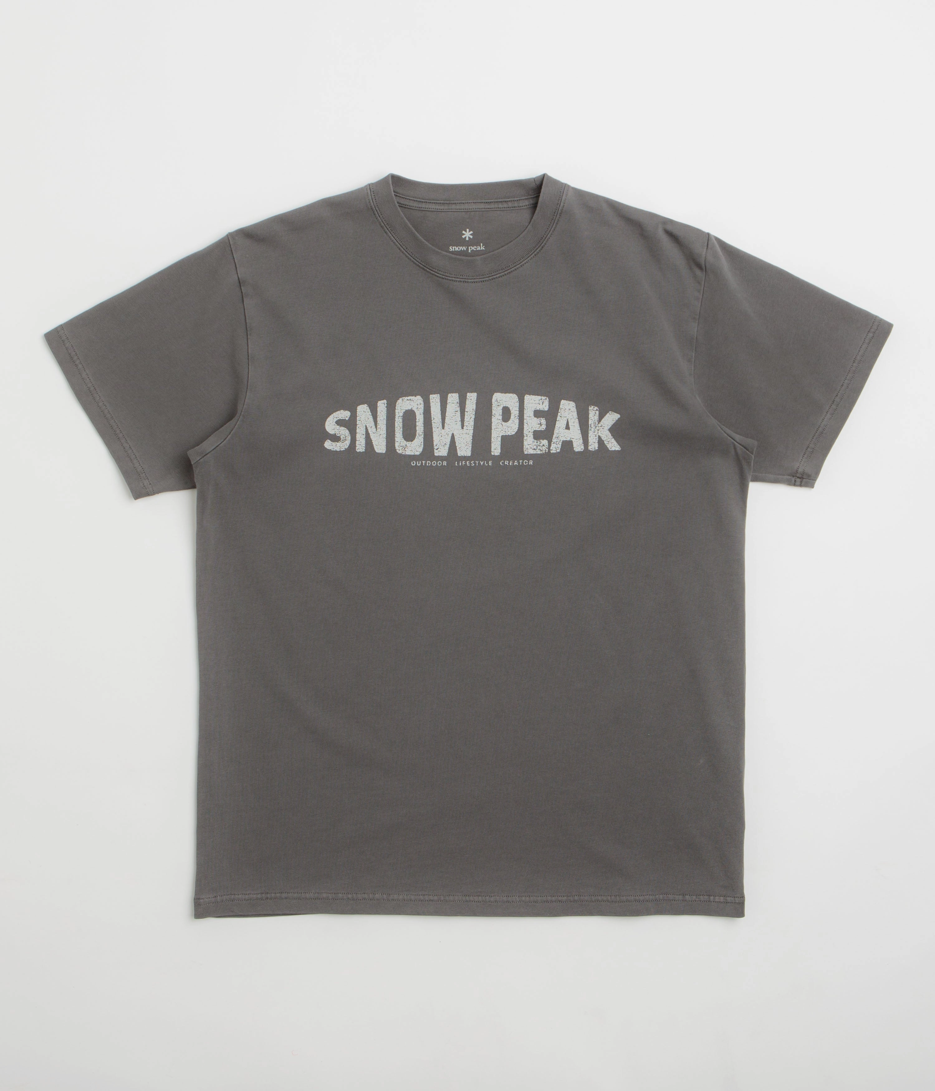 Snow Peak Oval Logo T-Shirt - Charcoal Modern Casual FadeResistantPrint