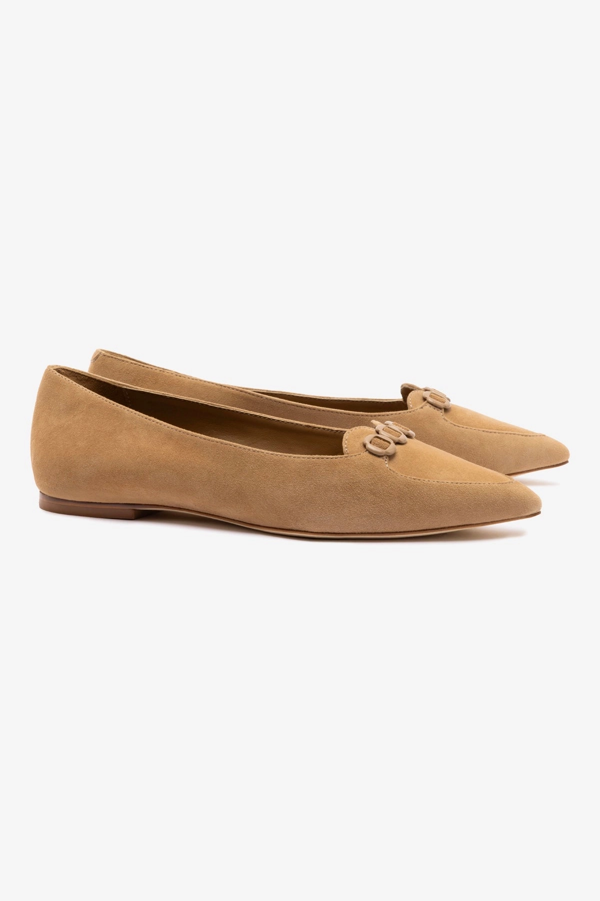Audrey Flat In Hazelnut Suede Stretch Fit Footwear Comfort Padding