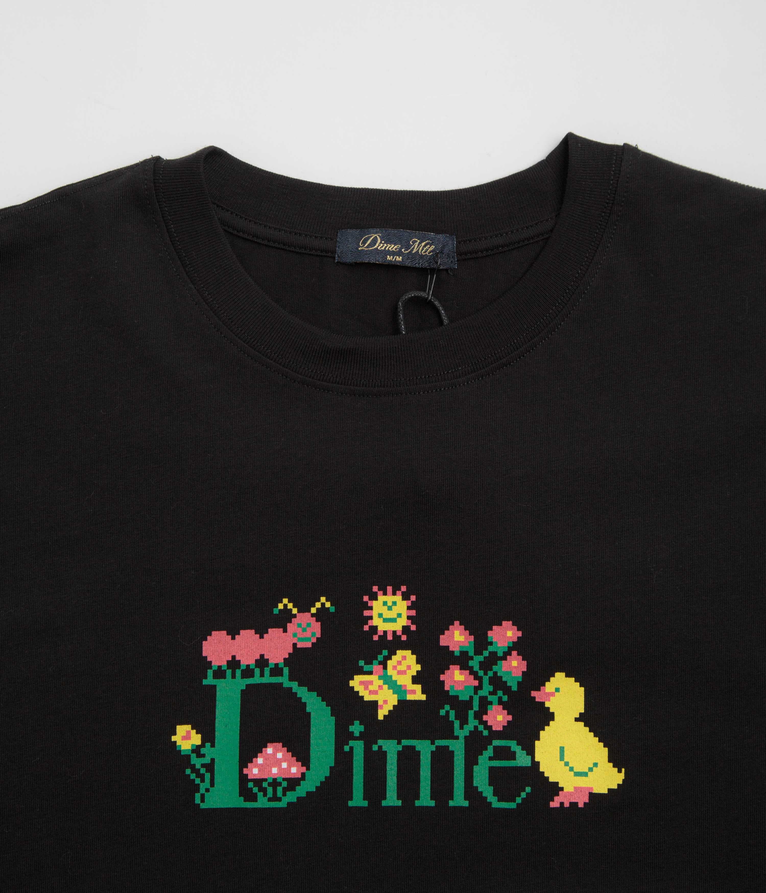 Dime Classic Cross Stitch T-Shirt - Black Cozy Wear