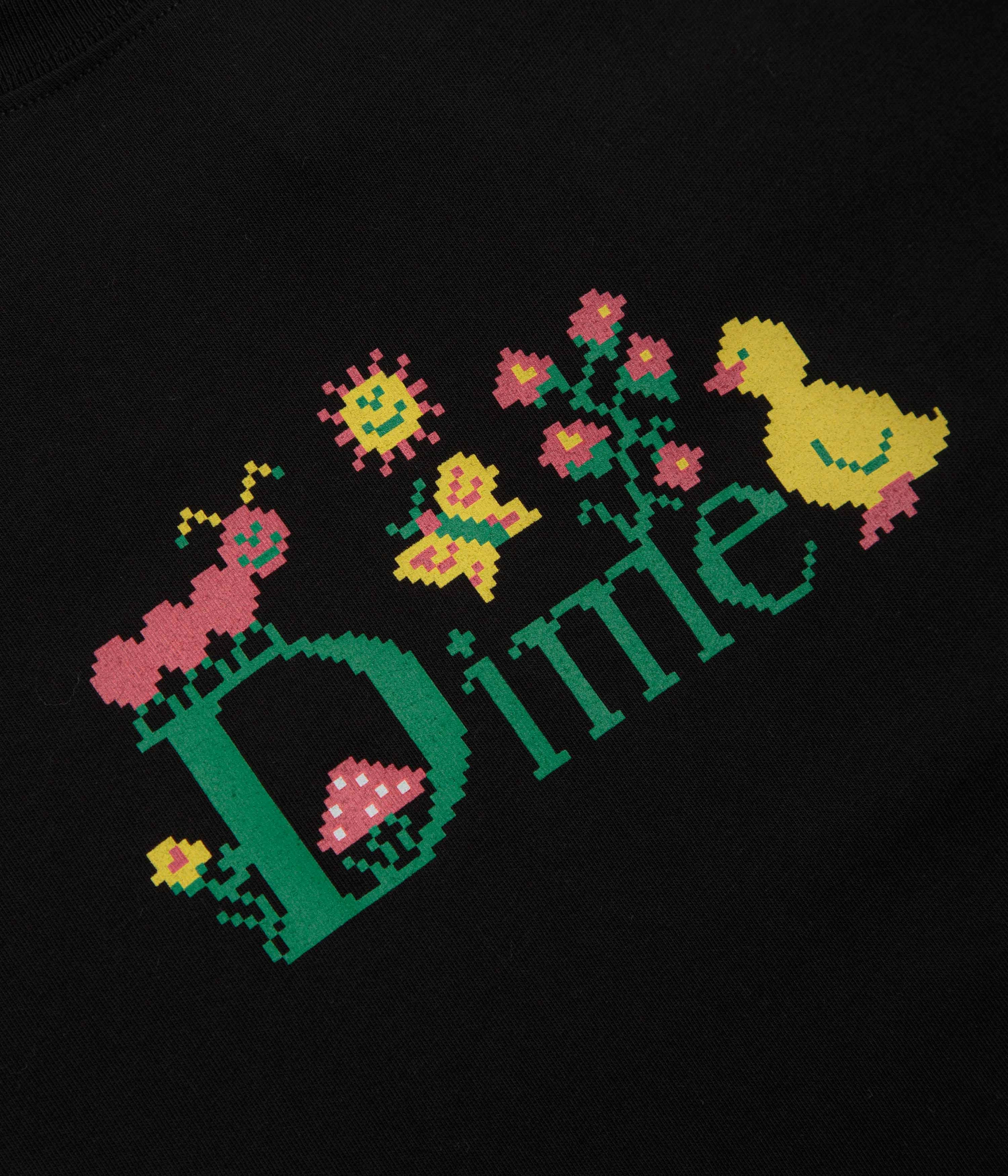 Dime Classic Cross Stitch T-Shirt - Black Wrinkle Free Fabric