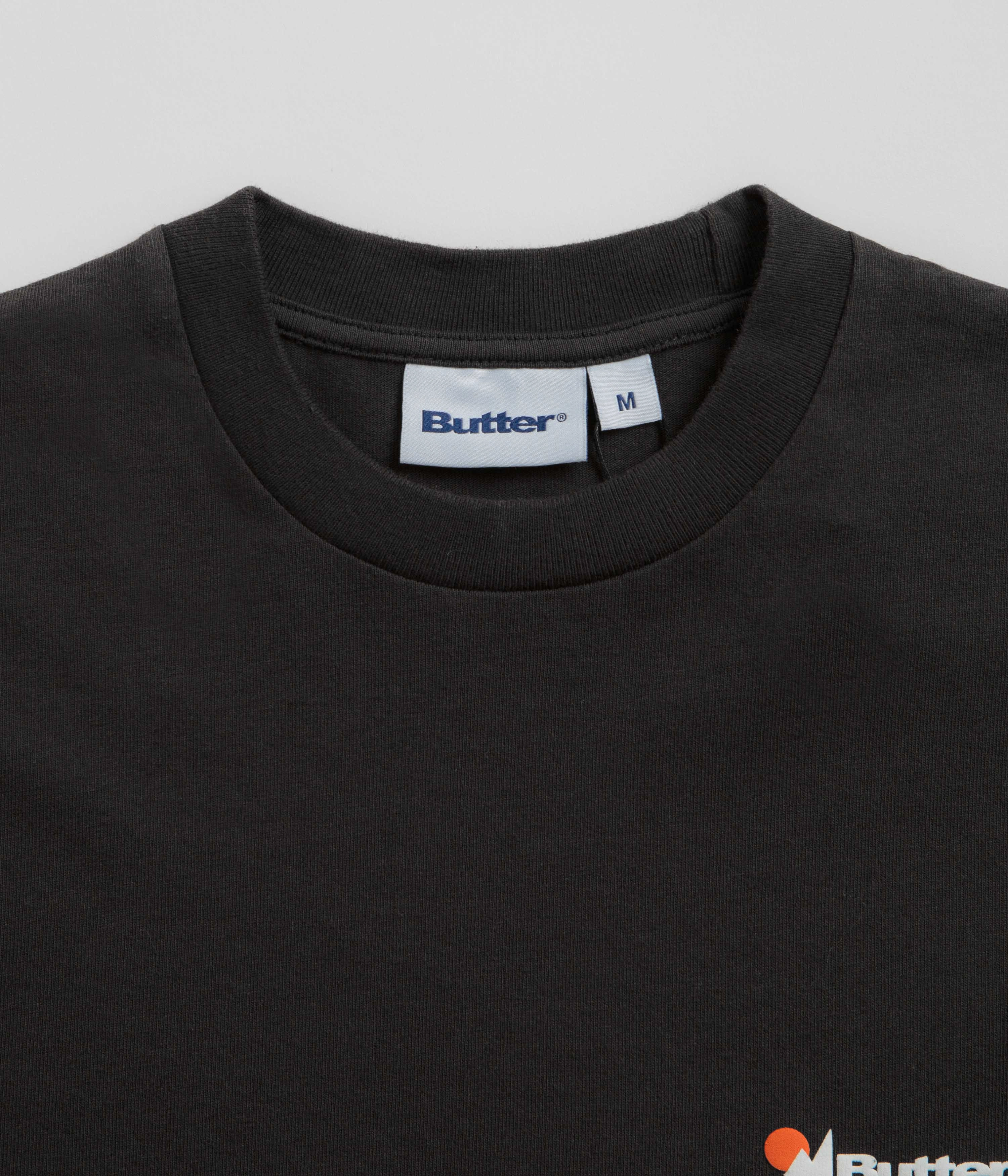 Travel Friendly Comfy Wardrobe Butter Goods Pigment Dye Long Sleeve T-Shirt - Washed Black