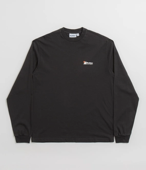 Simple and Chic college Butter Goods Pigment Dye Long Sleeve T-Shirt - Washed Black