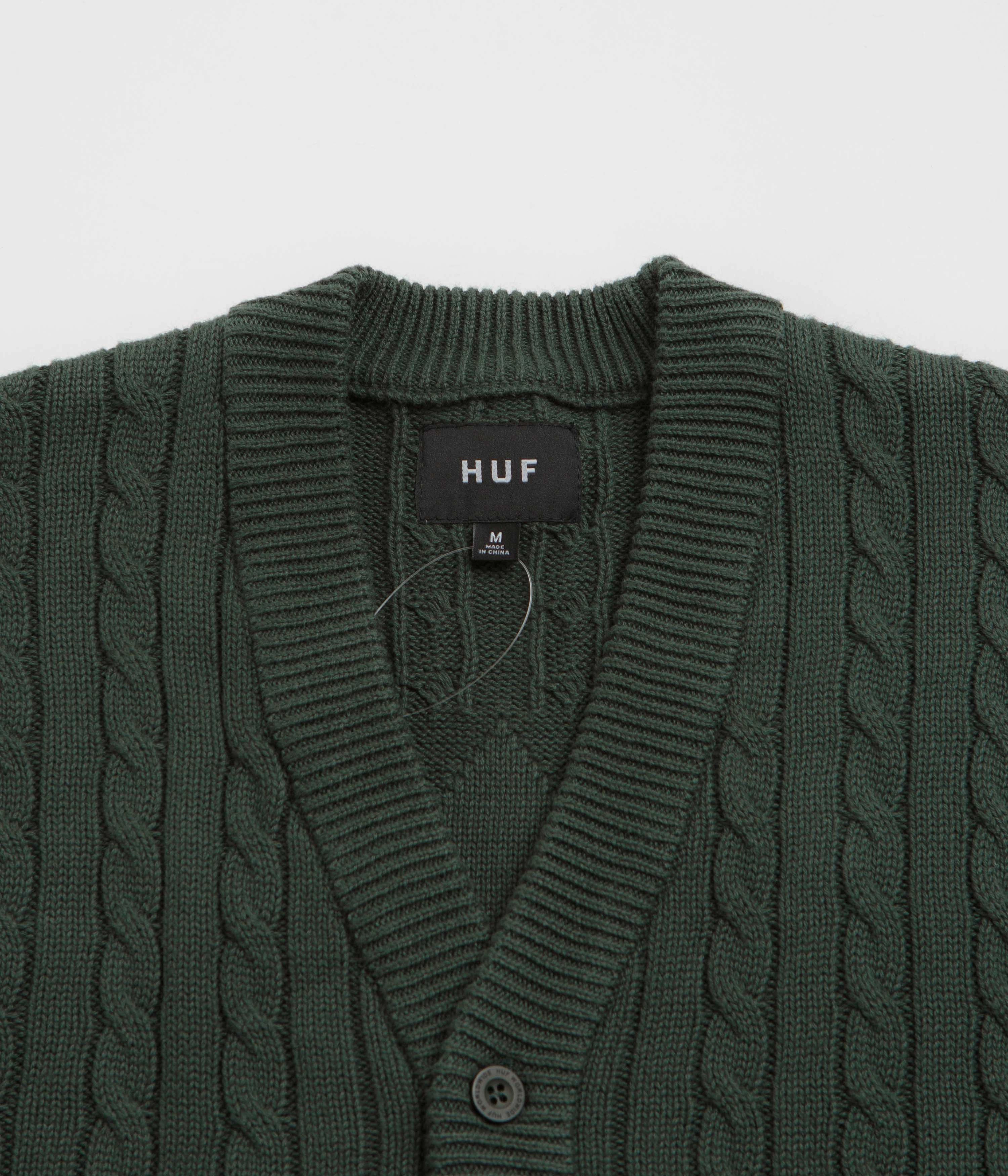 HUF TT Jacquard Cardigan - Hunter Green Casual Layers