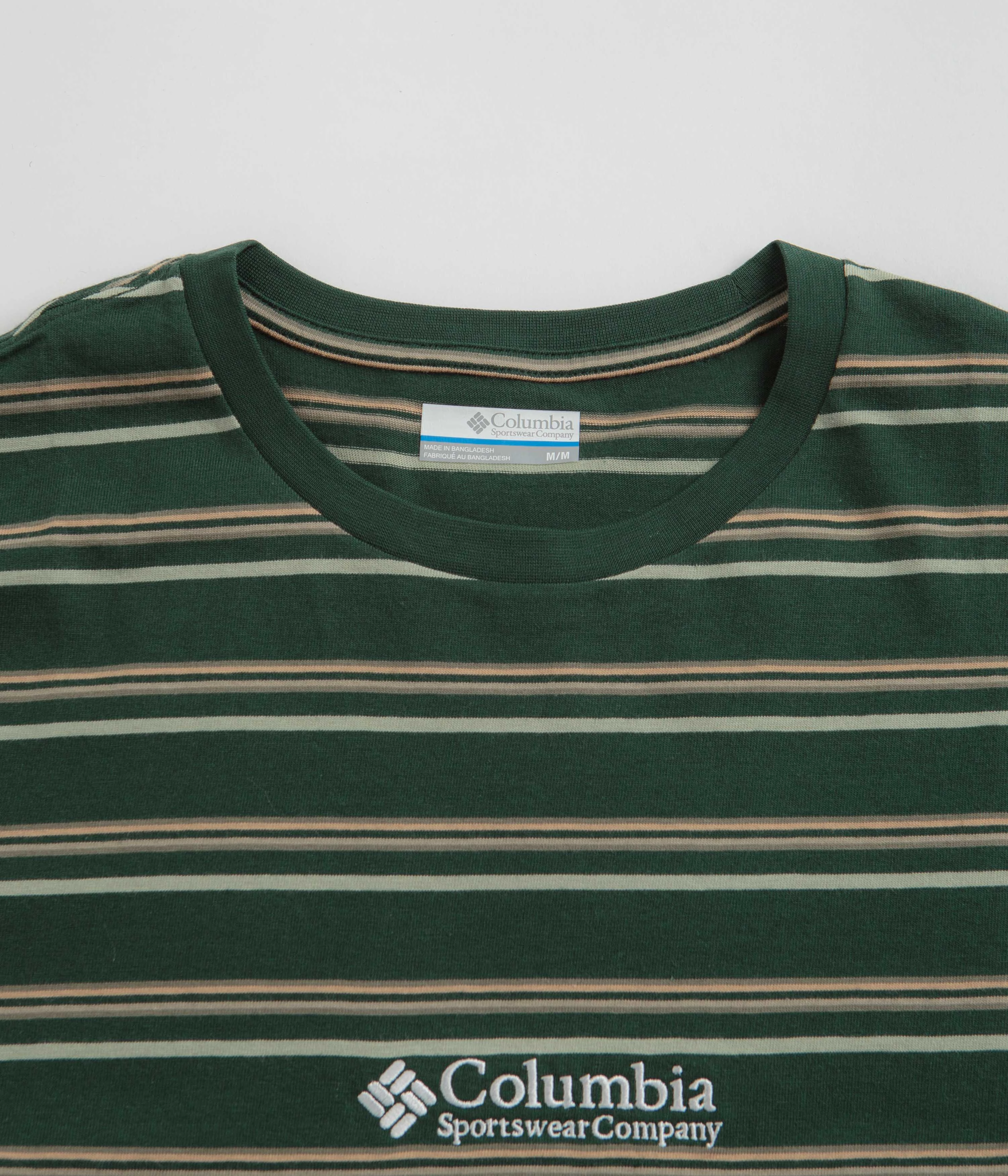 Seasonal Smart Columbia Somer Slope Striped T-Shirt - Spruce