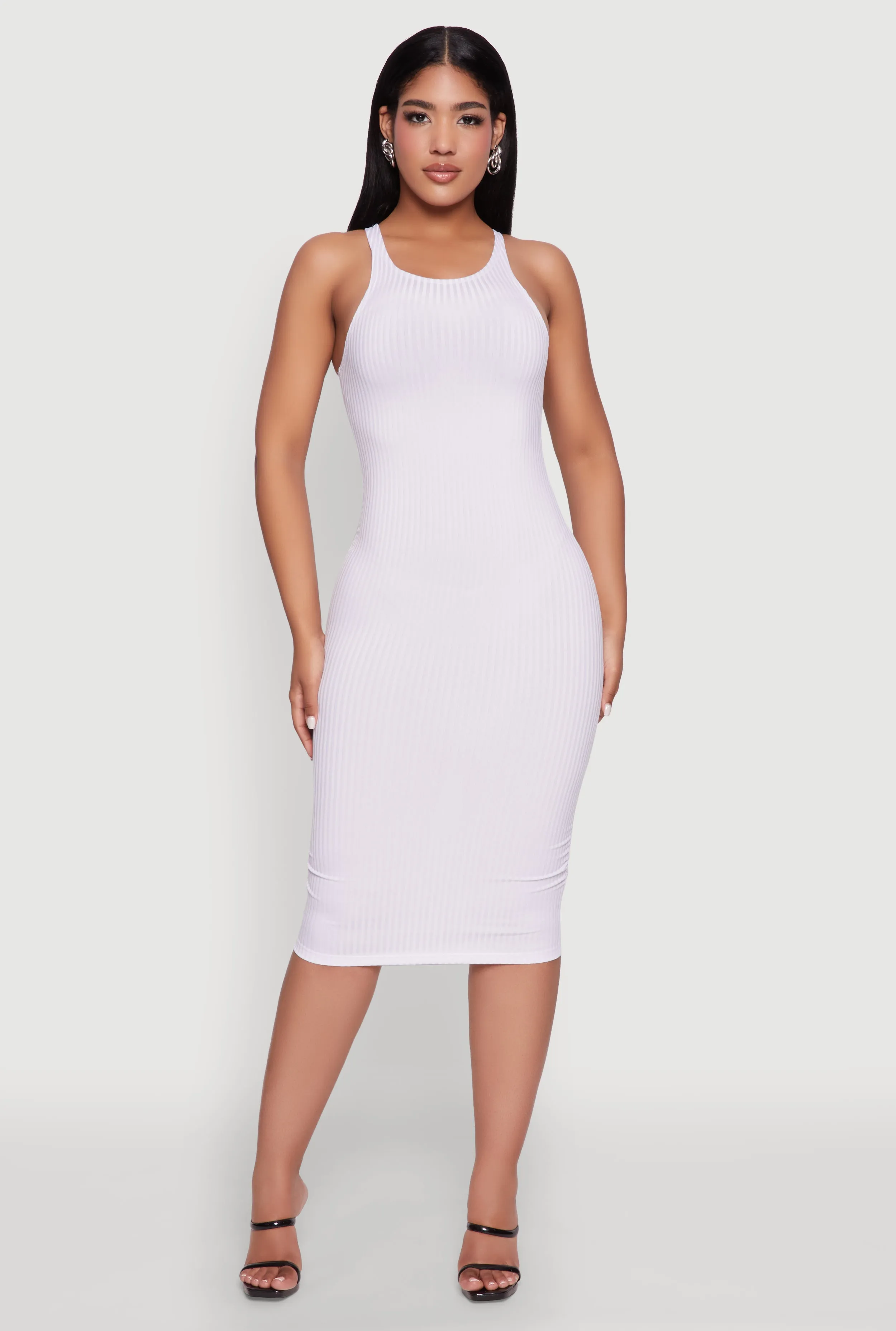 Rib Knit Tank Midi Dress Style Moment Sculpted Fit